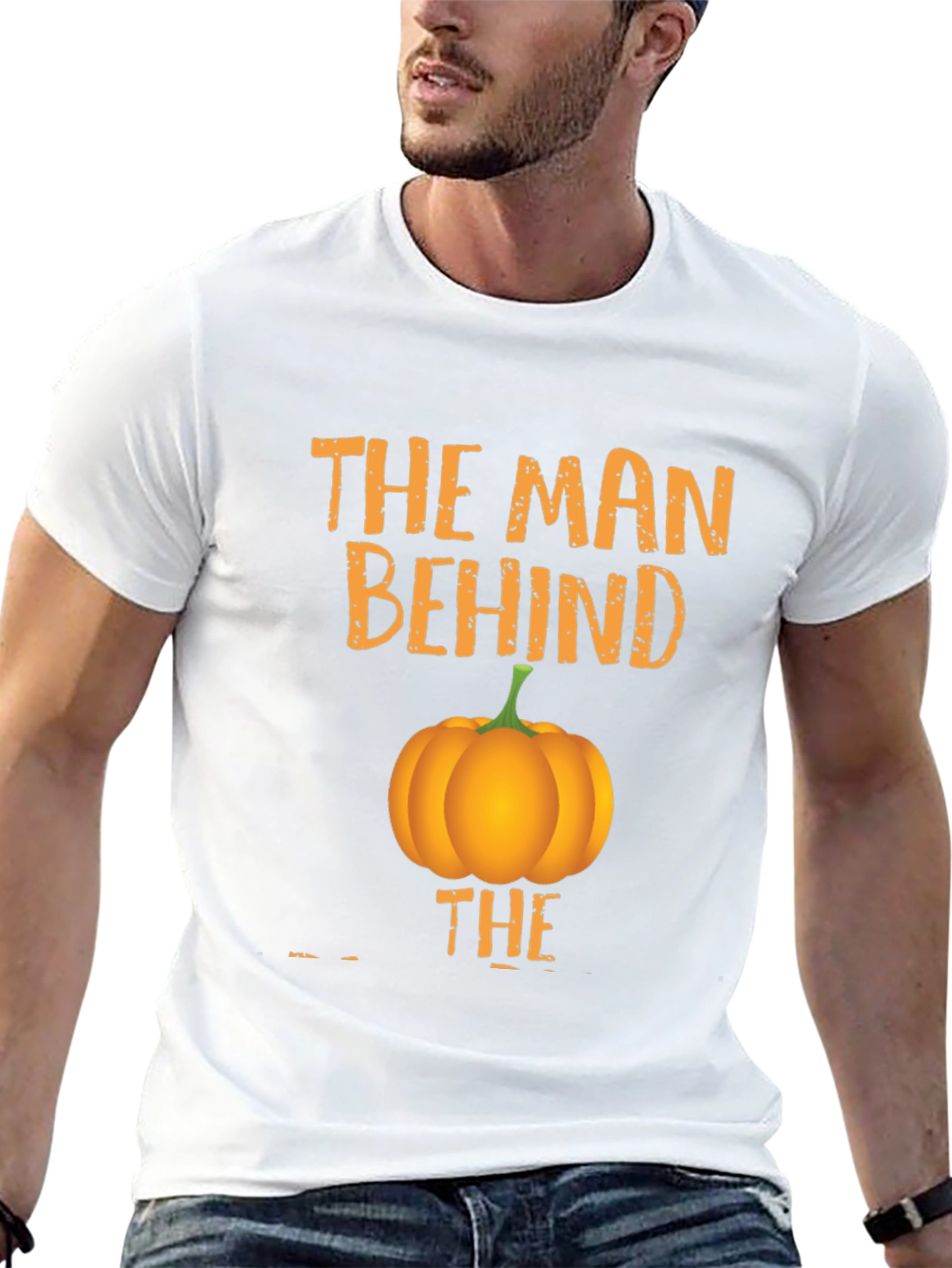 Man Behind the Pumpkin Halloween T-Shirt