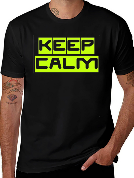 Keep Calm Black Graphic T-Shirt