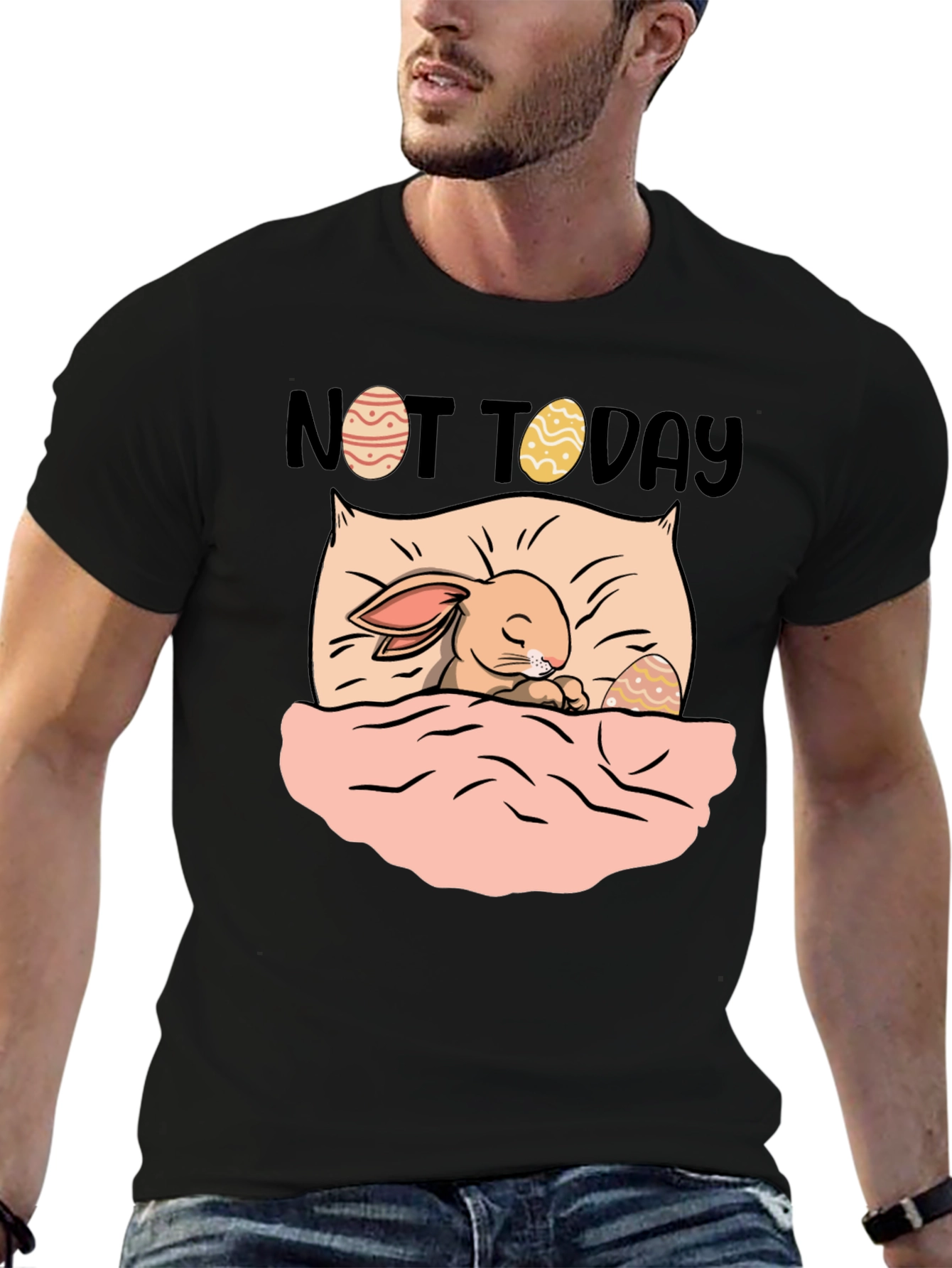 Not Today Easter Bunny Graphic T-Shirt