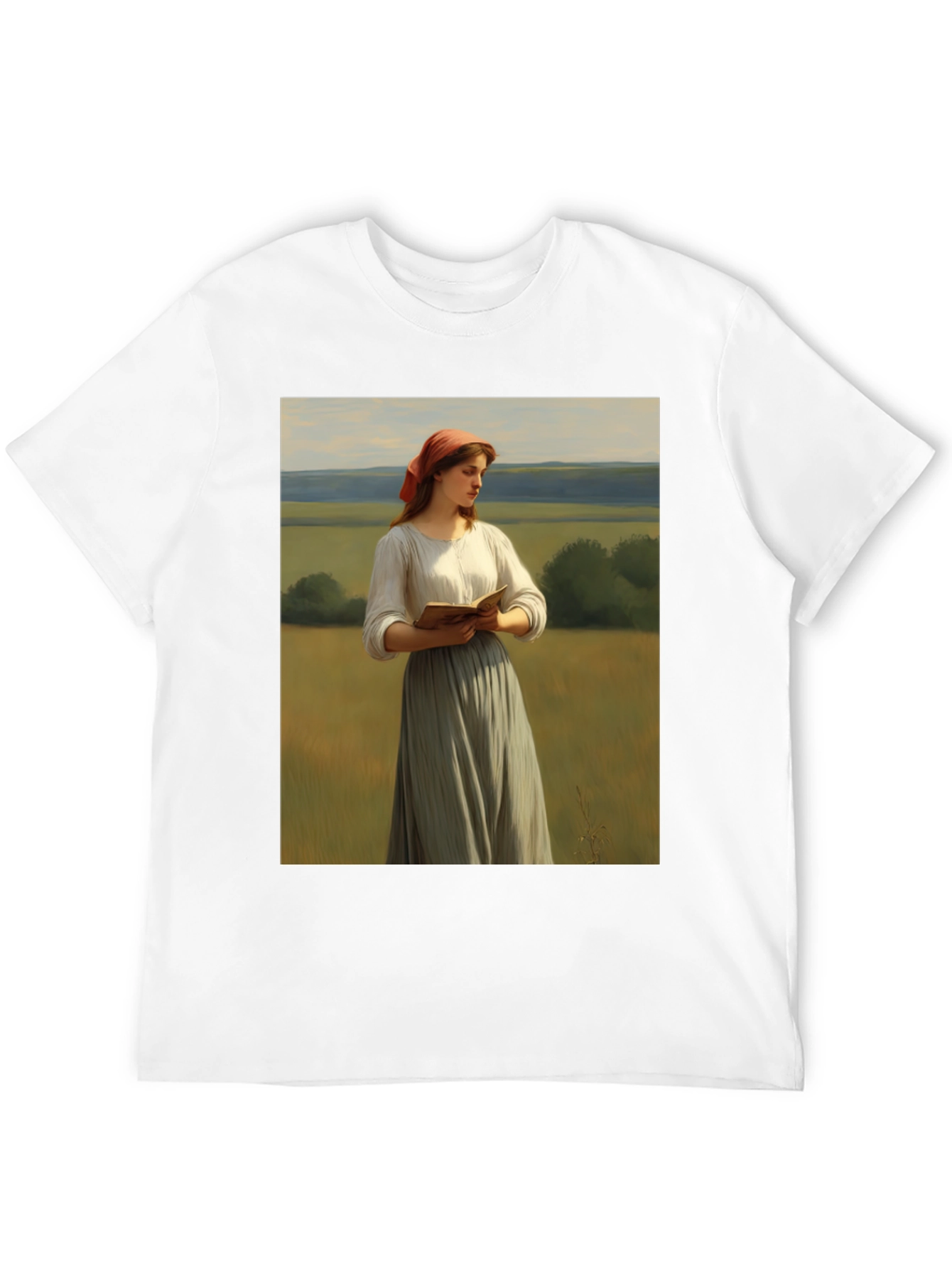 Artistic T-Shirt with Reader in the Field Design