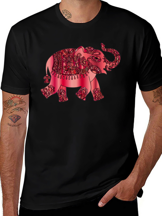 Elephant Graphic Tee - Stylish Mens Black T-Shirt
