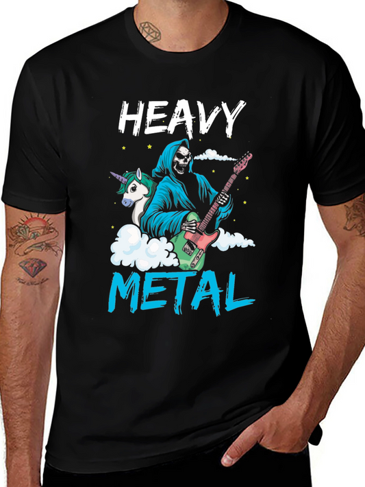 Heavy Metal Graphic Tee - Grim Reaper Unicorn Guitarist