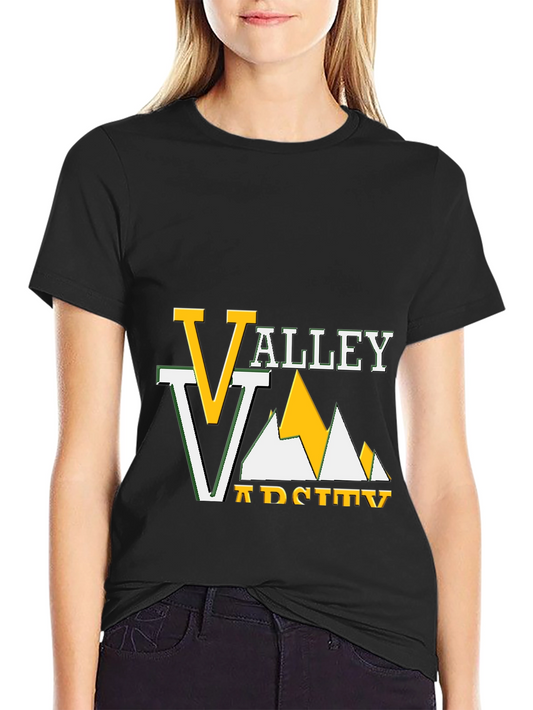 Valley Varsity Graphic Tee - Black Cotton T-Shirt