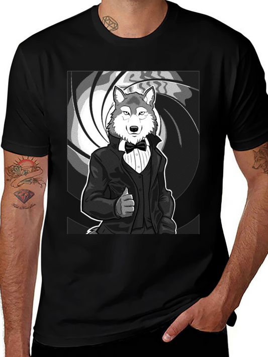 Wolf Tuxedo T-Shirt - Suave and Sophisticated Style