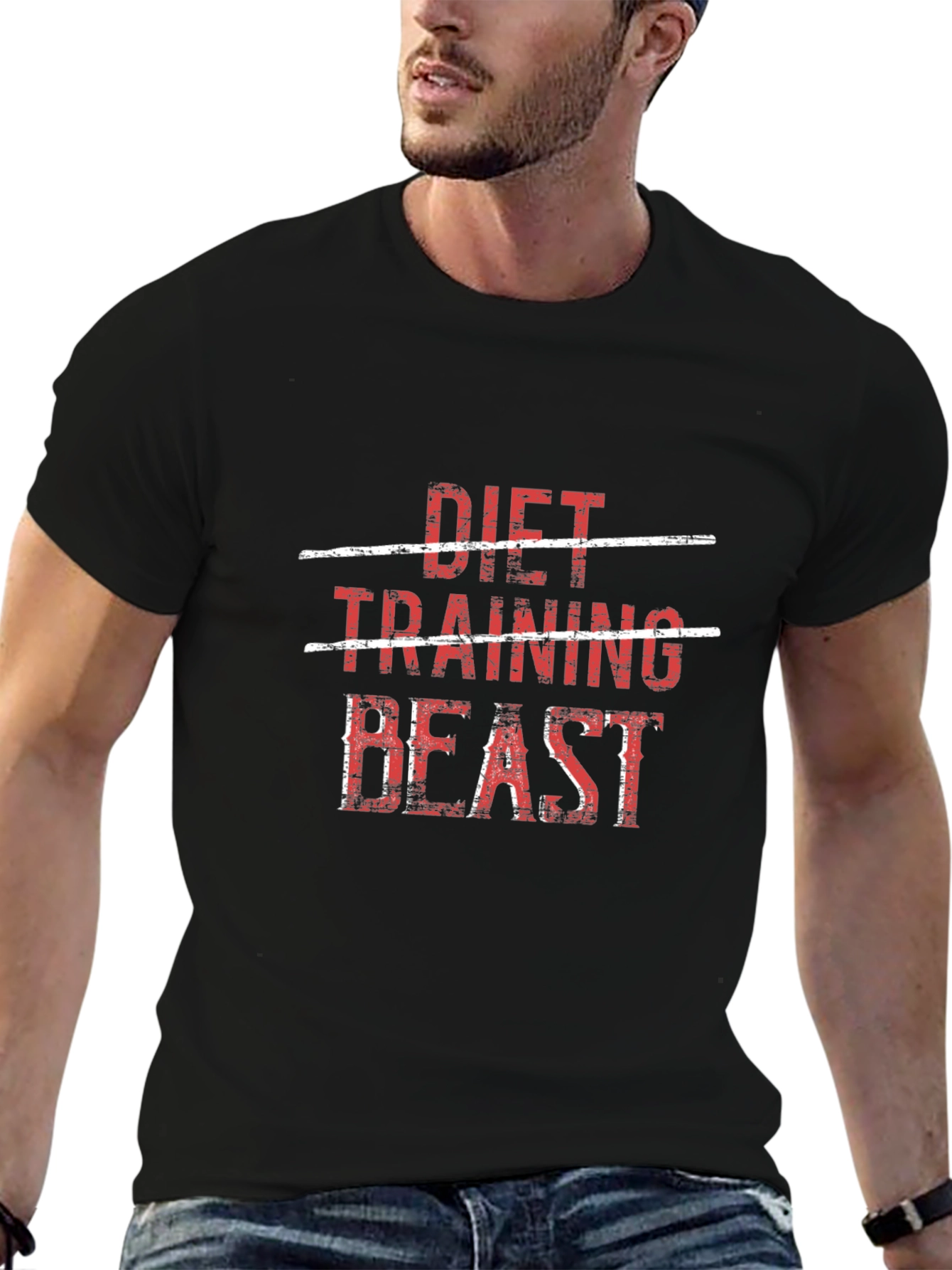 Diet Training Beast Graphic Tee - Mens Black T-Shirt