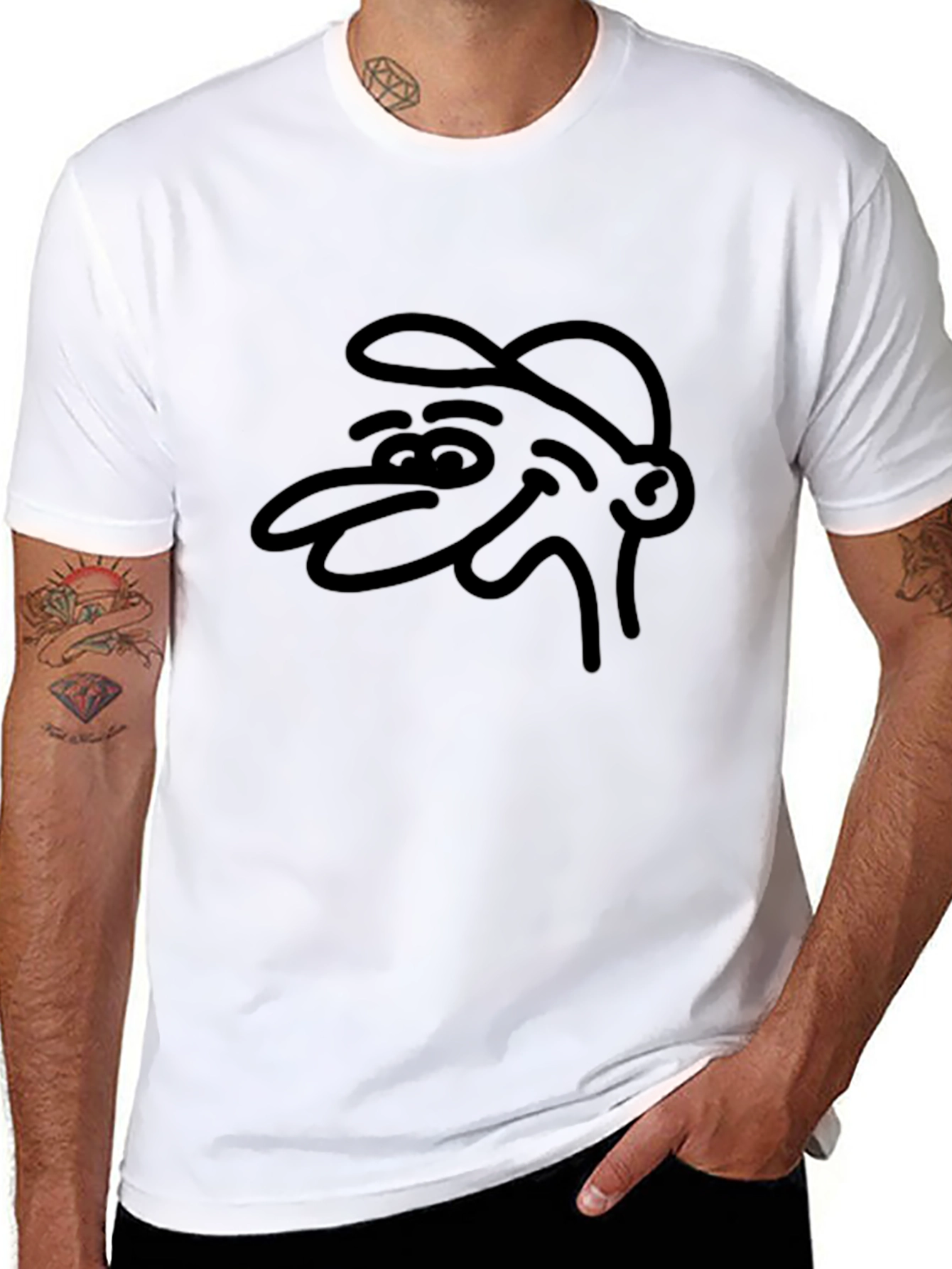 Cartoon Graphic Tee - Black T-Shirt