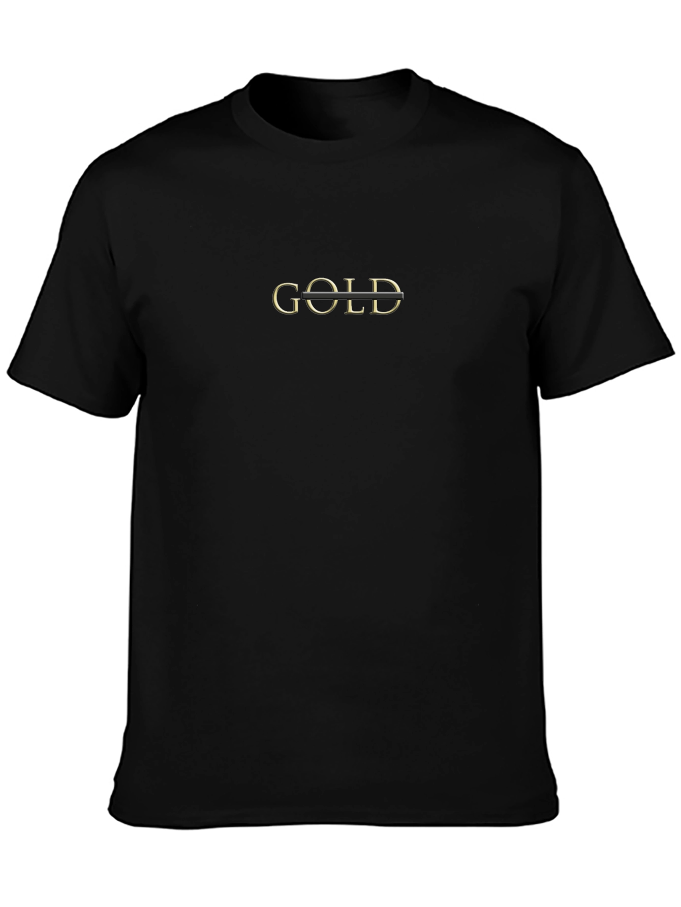 Gold Graphic Print Black T-Shirt