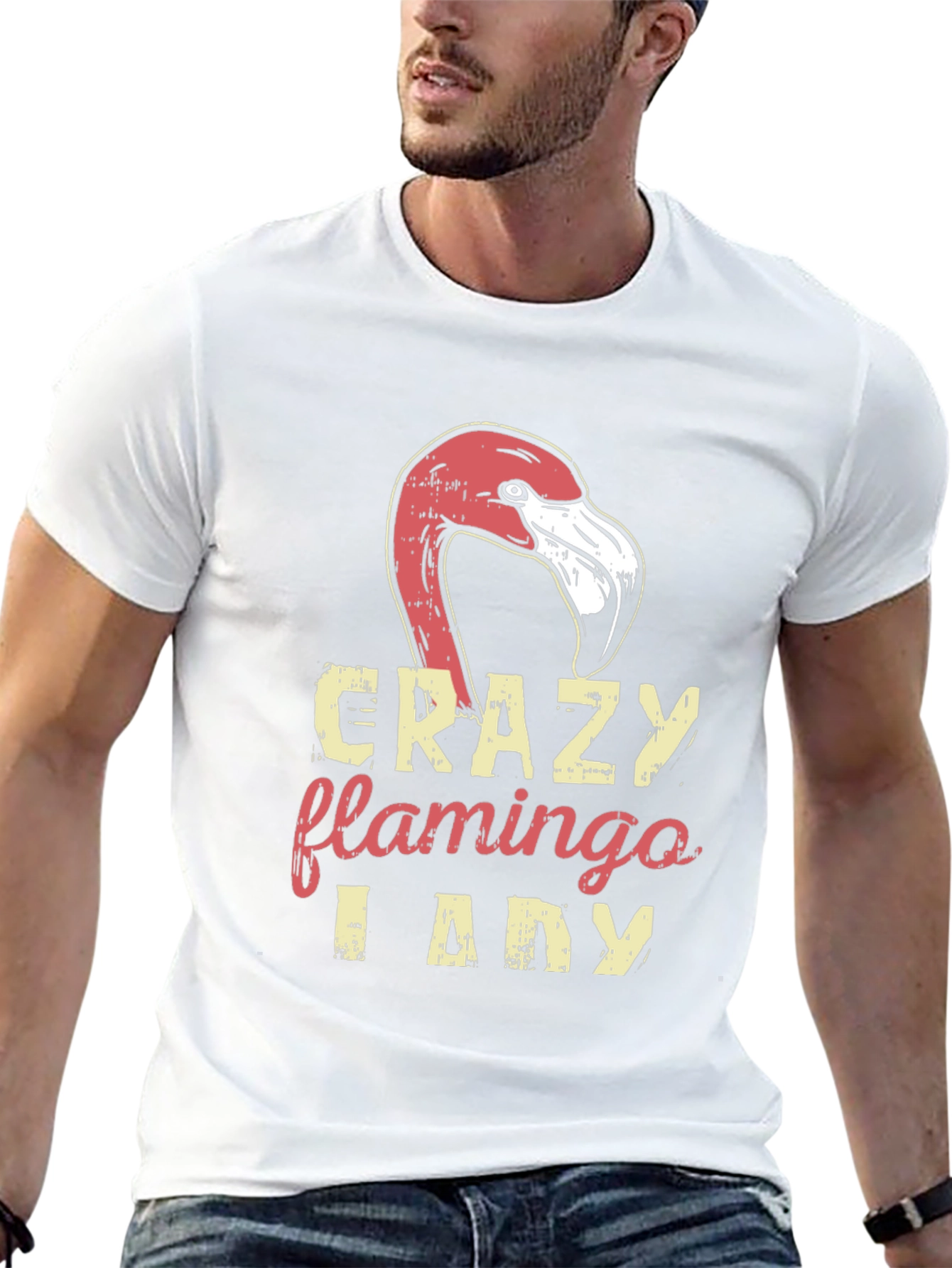 Crazy Flamingo Lady T-Shirt - Graphic Tee