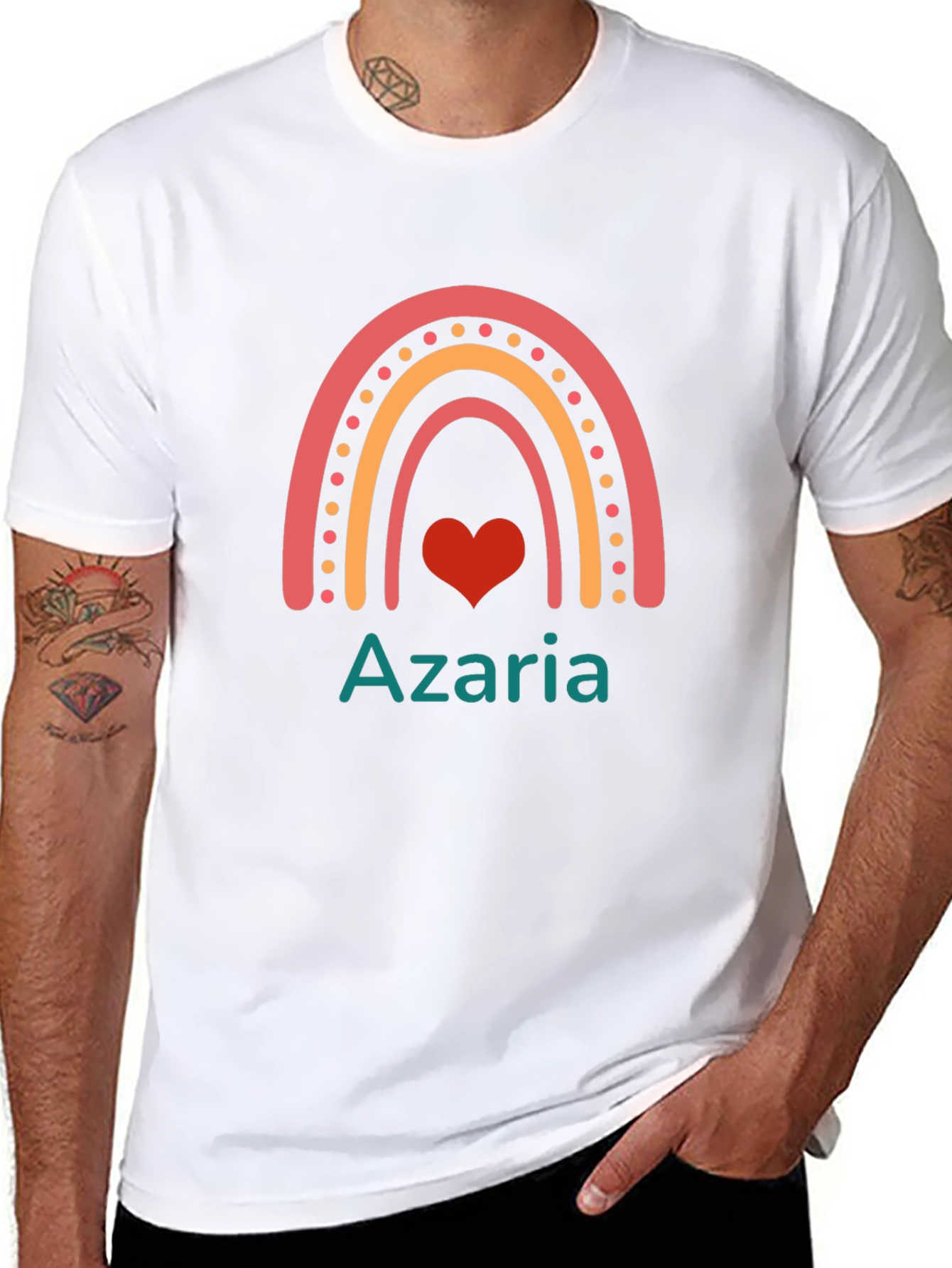Azaria Rainbow Heart Personalized T-Shirt