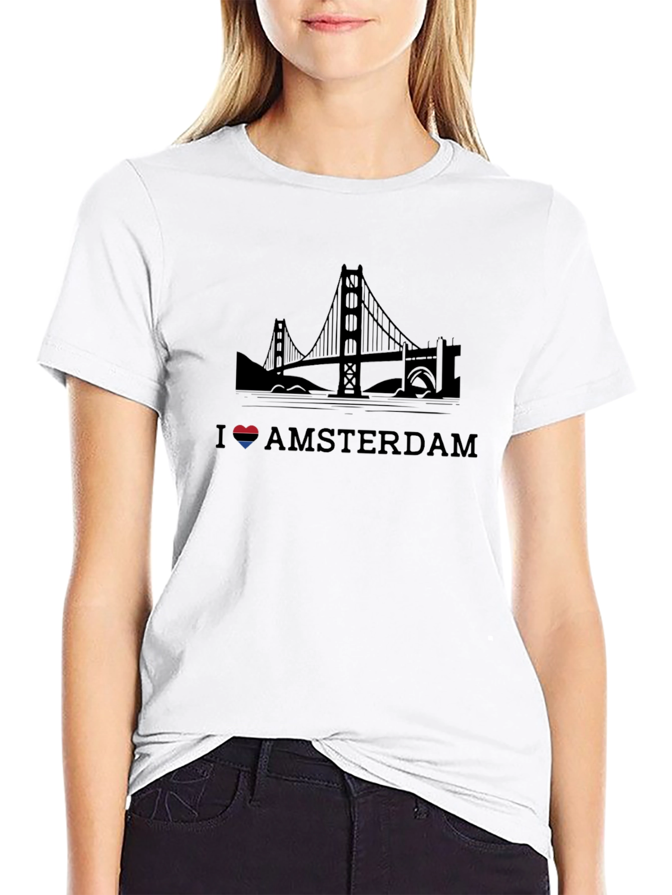 I Love Amsterdam Black T-Shirt