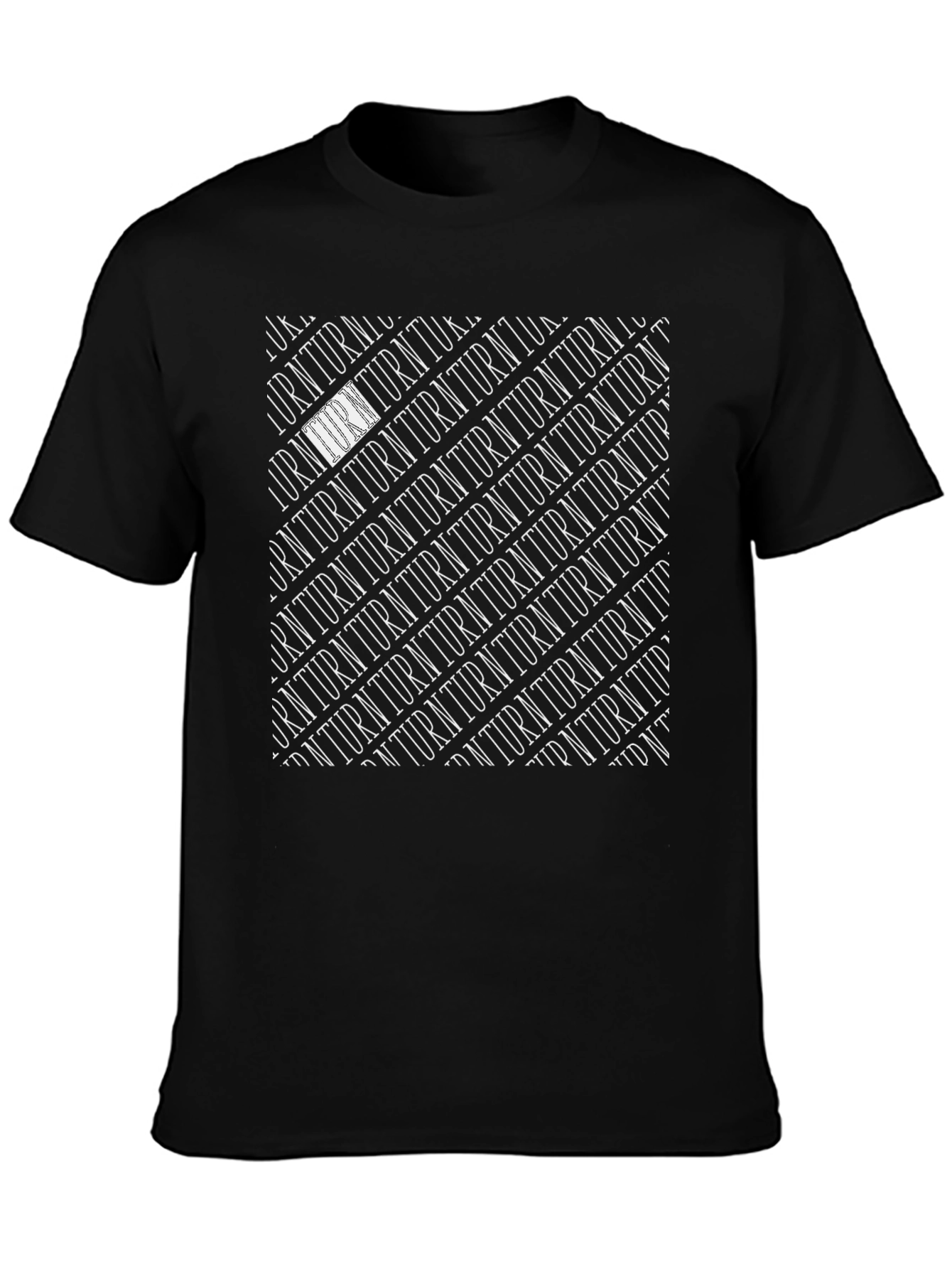Turn Pattern Black T-Shirt