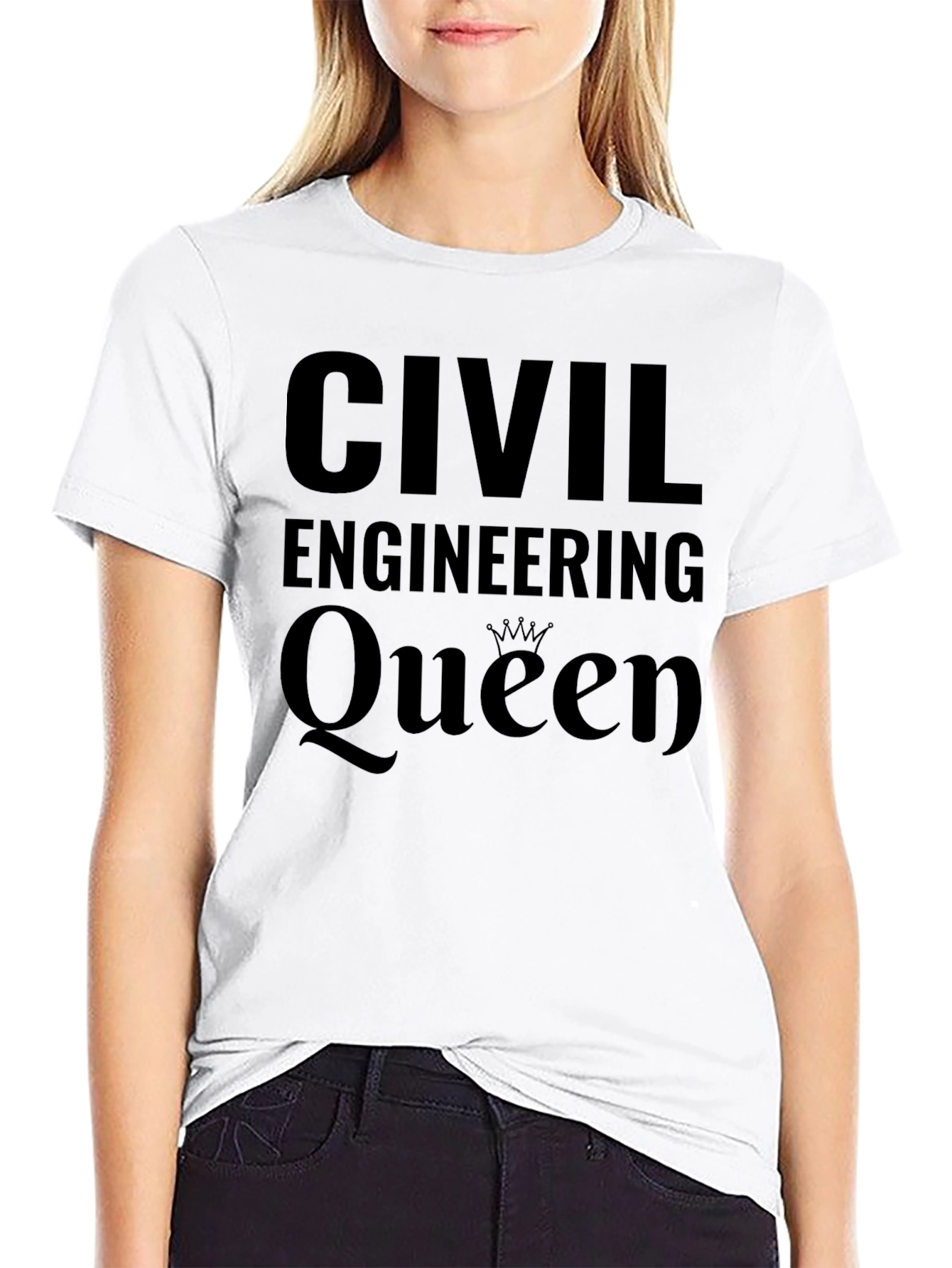 Civil Engineering Queen Black T-Shirt