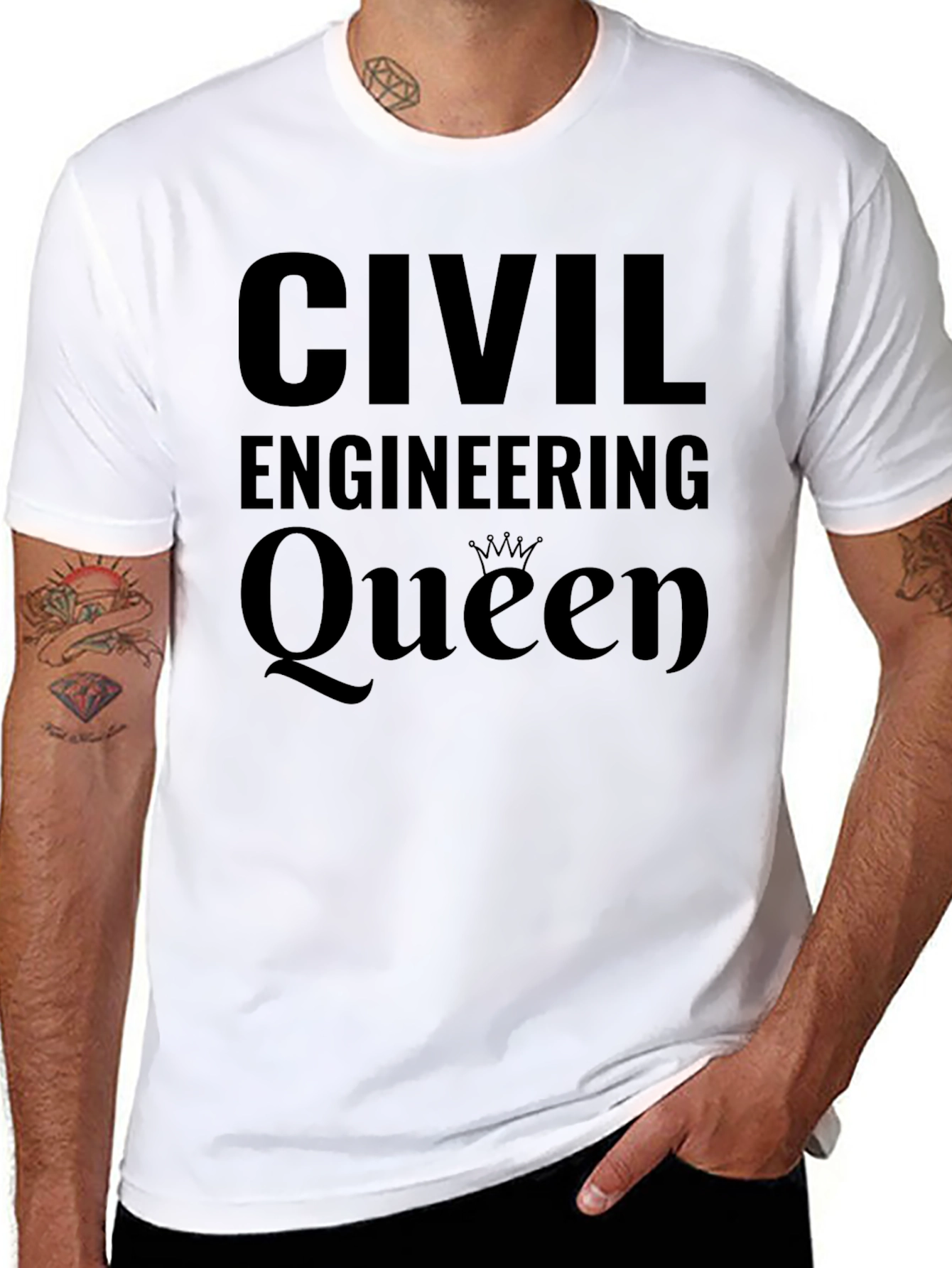 Civil Engineering Queen Black T-Shirt