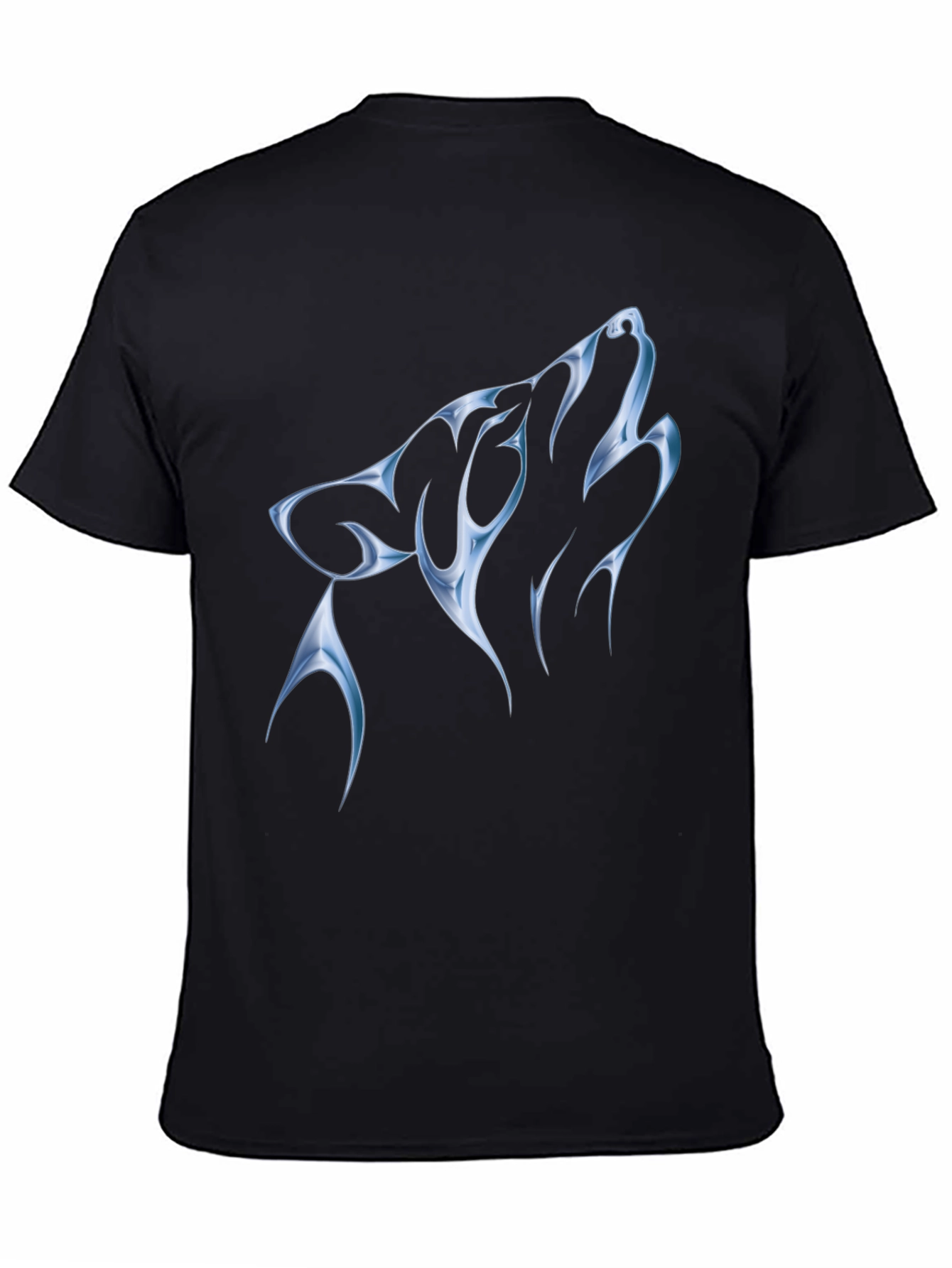 Wolf Graphic Print Black T-Shirt