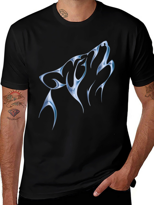 Wolf Graphic Print Black T-Shirt