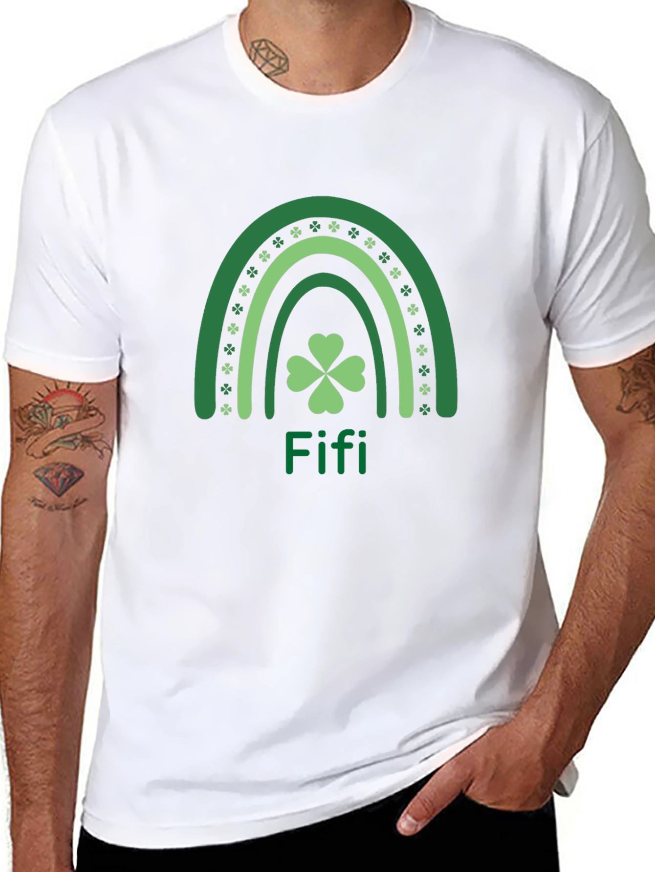 St. Patricks Day Rainbow Shamrock Personalized T-Shirt