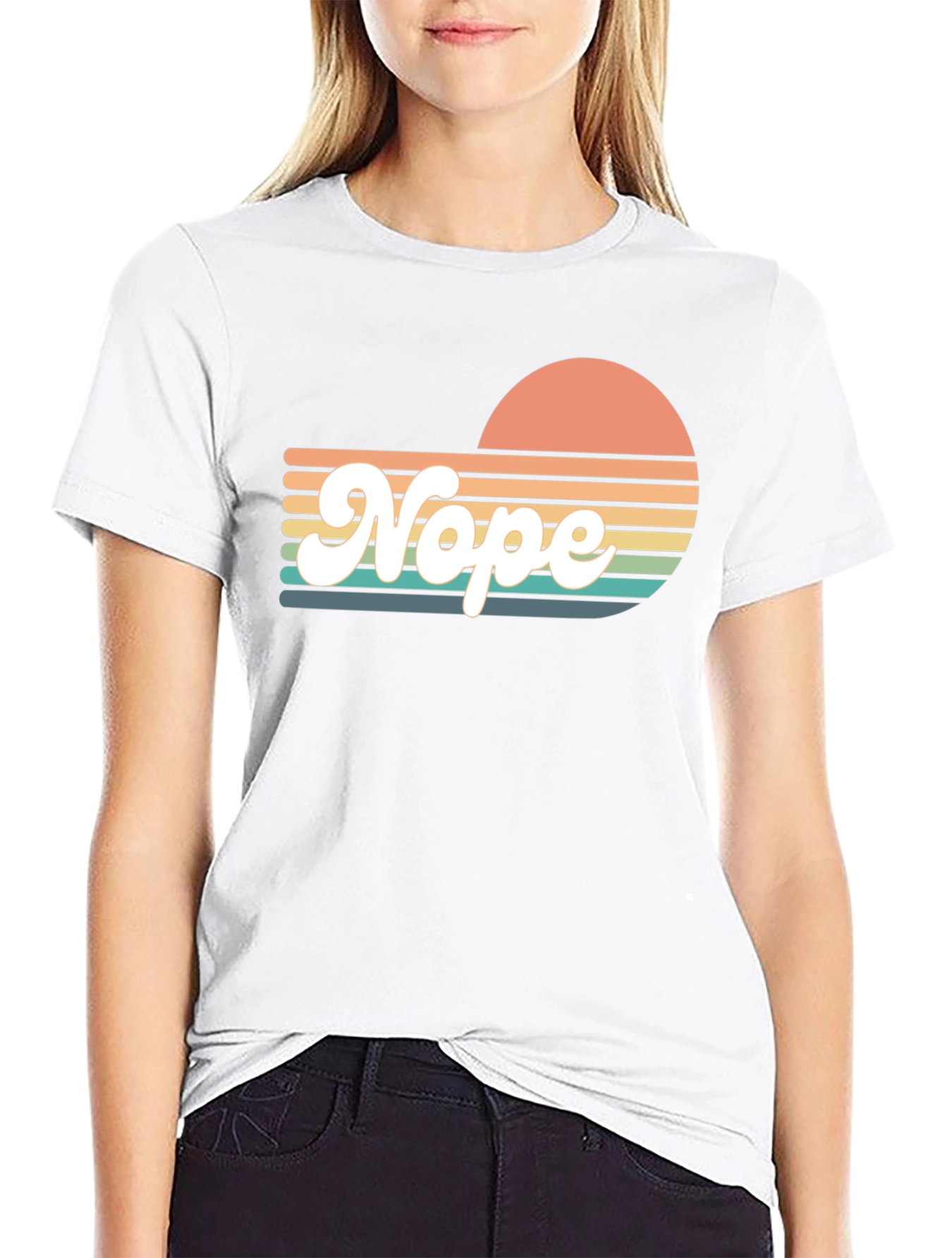 Retro Nope T-Shirt - Sunset Vibes