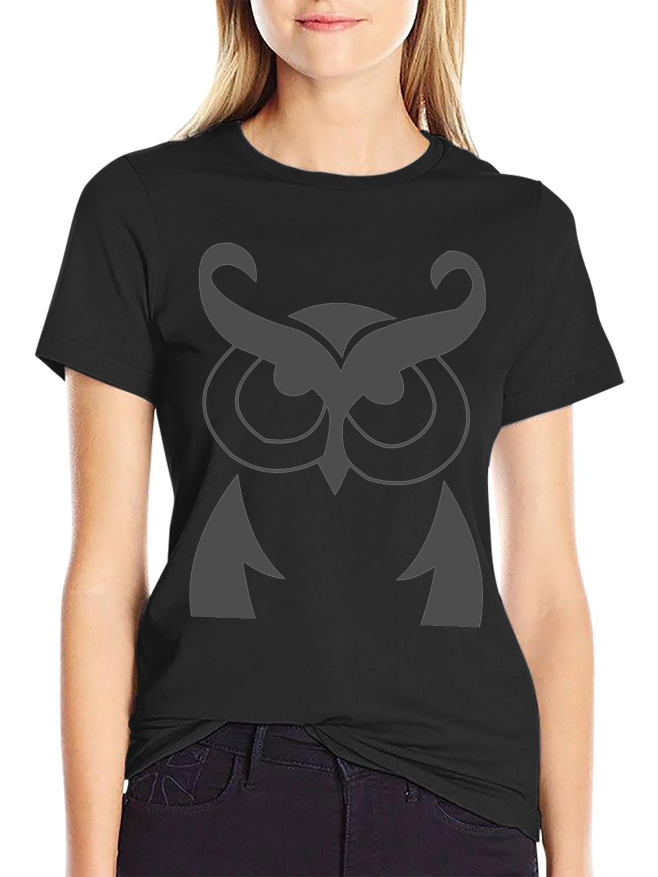 Owl Graphic Print Crew Neck T-Shirt