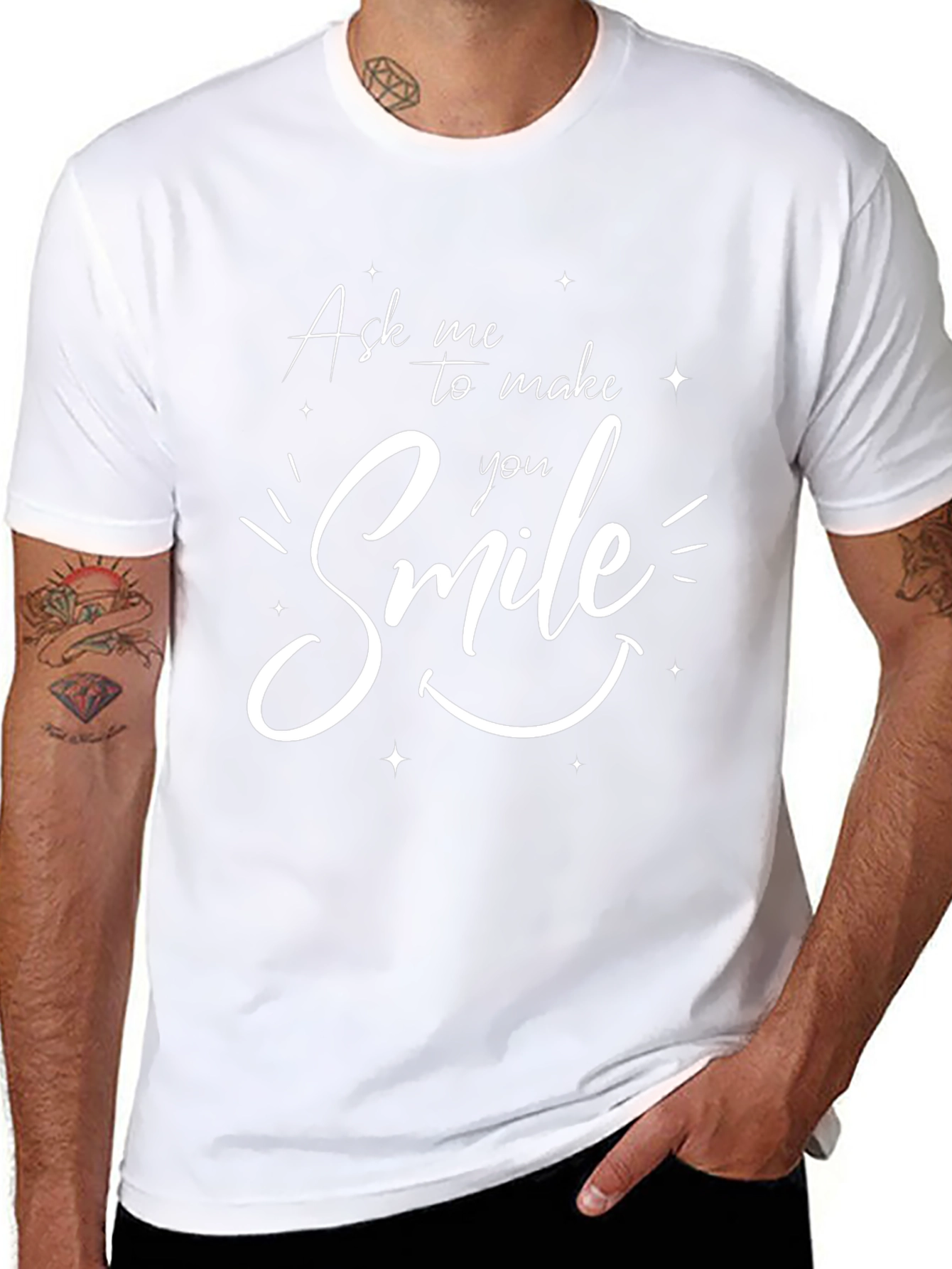 Ask Me to Make You Smile Black T-Shirt