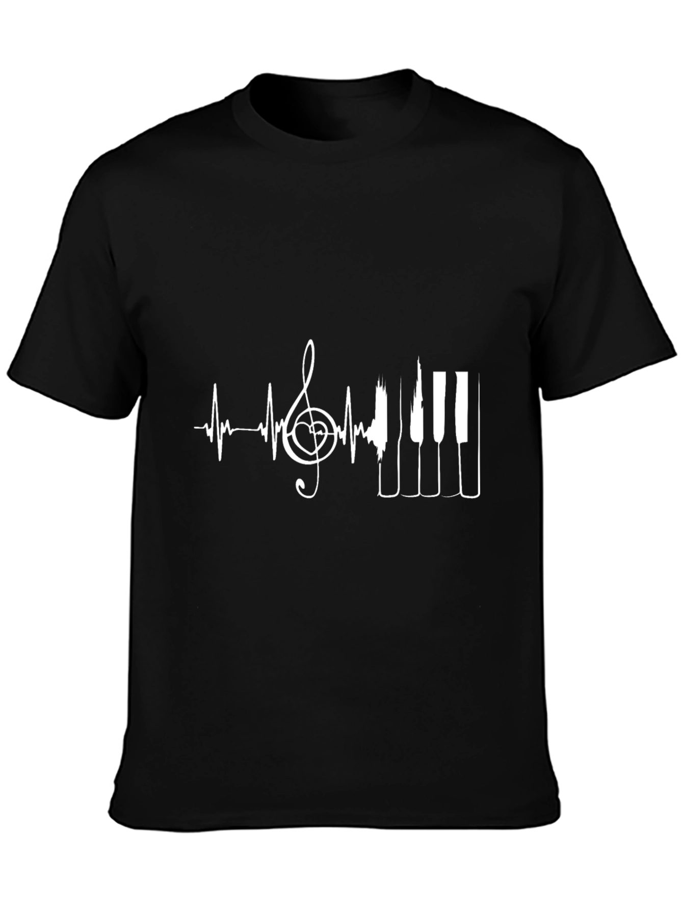 Music Lover T-Shirt - Heartbeat Piano Design