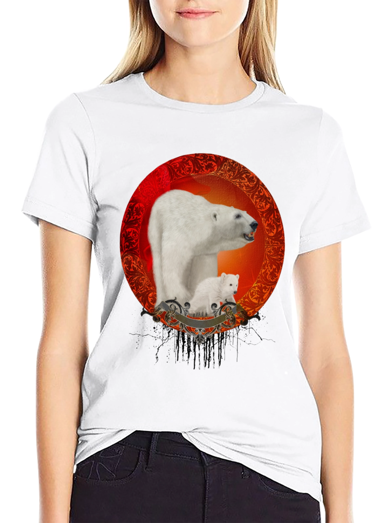 Polar Bear Graphic Tee - Classic Black