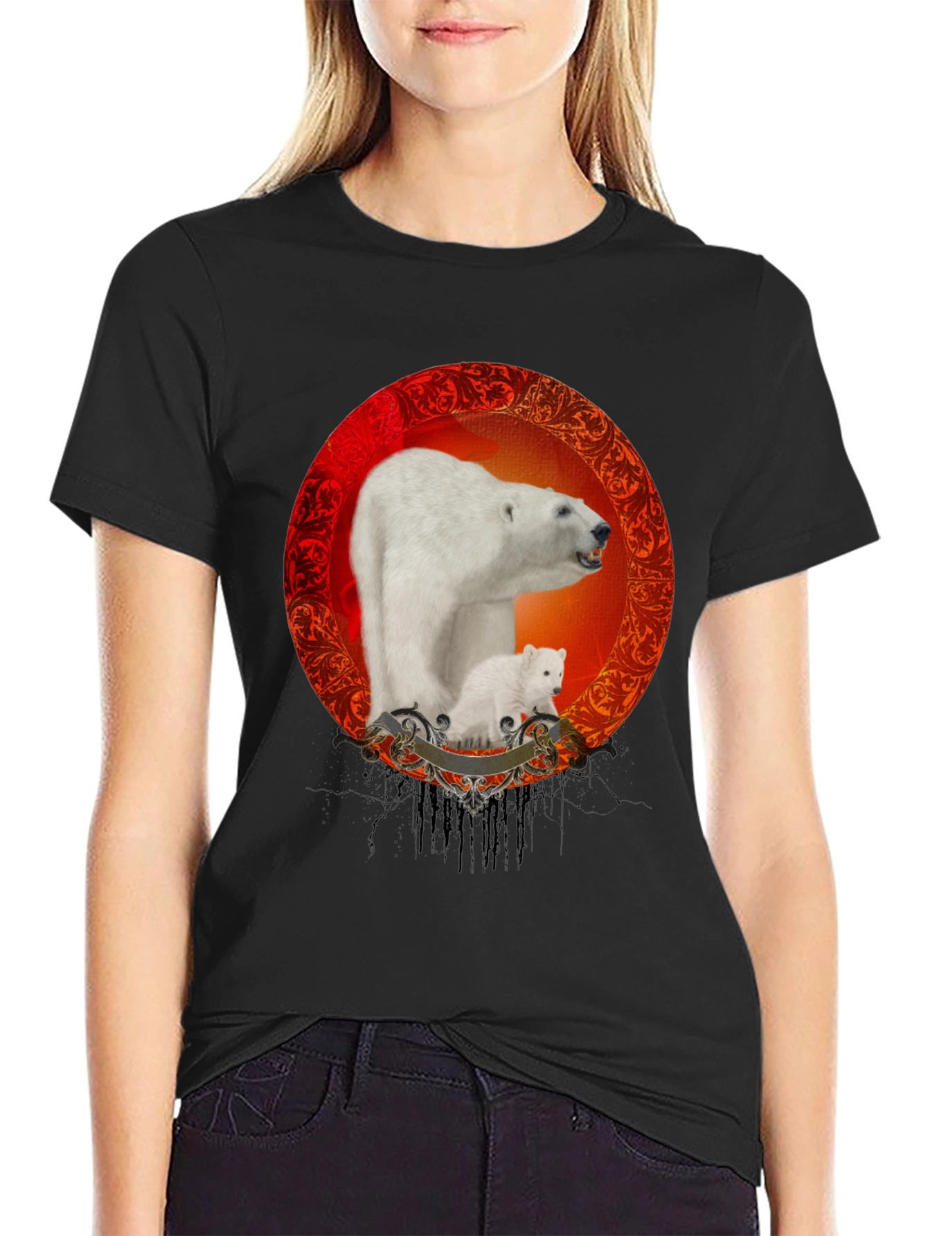 Polar Bear Graphic Tee - Classic Black