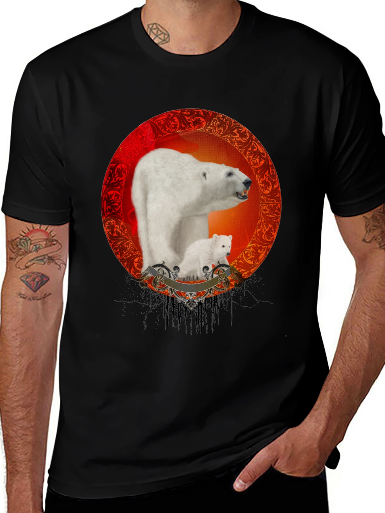 Polar Bear Graphic Tee - Classic Black