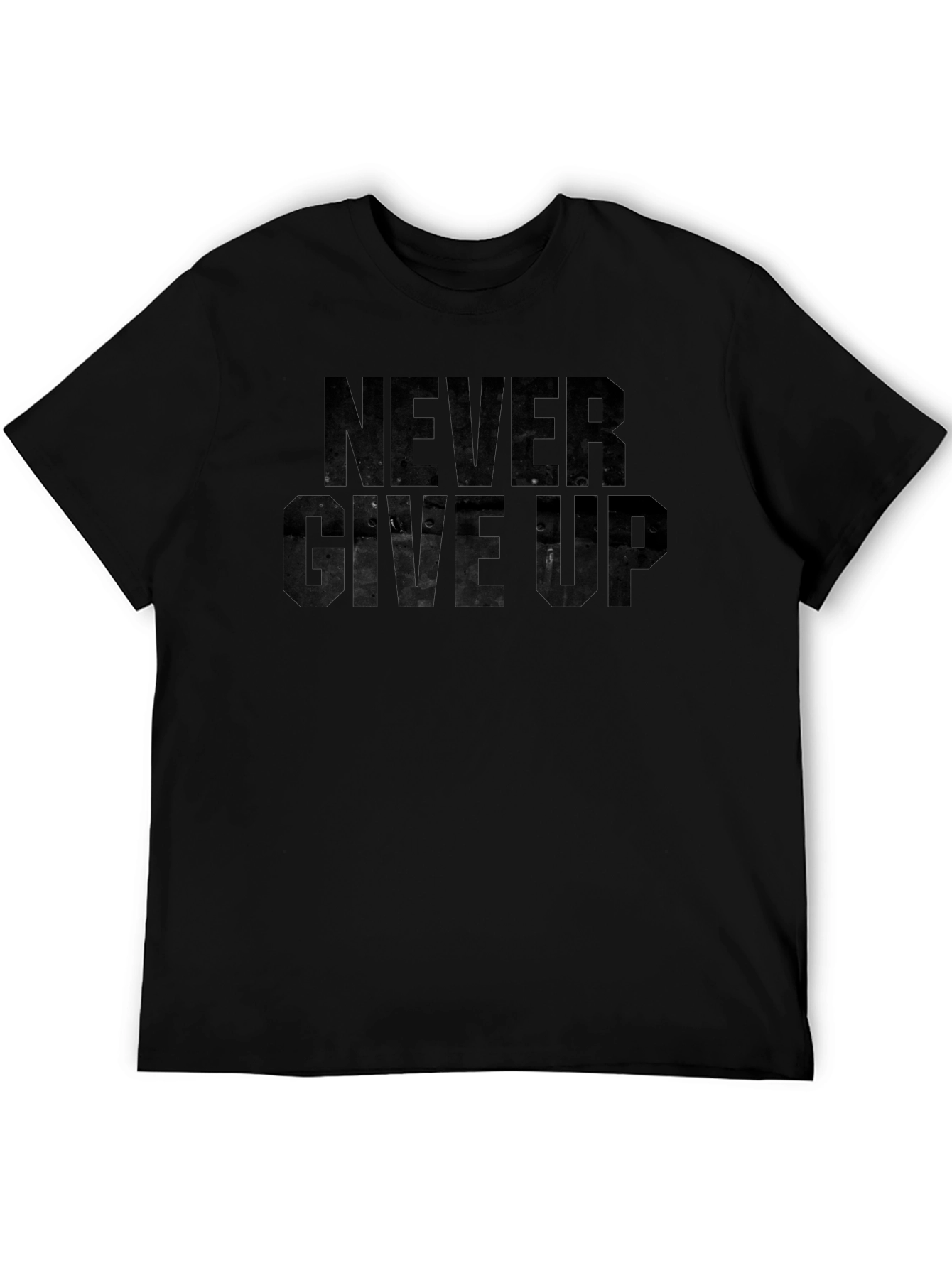 Never Give Up Graphic Print T-Shirt