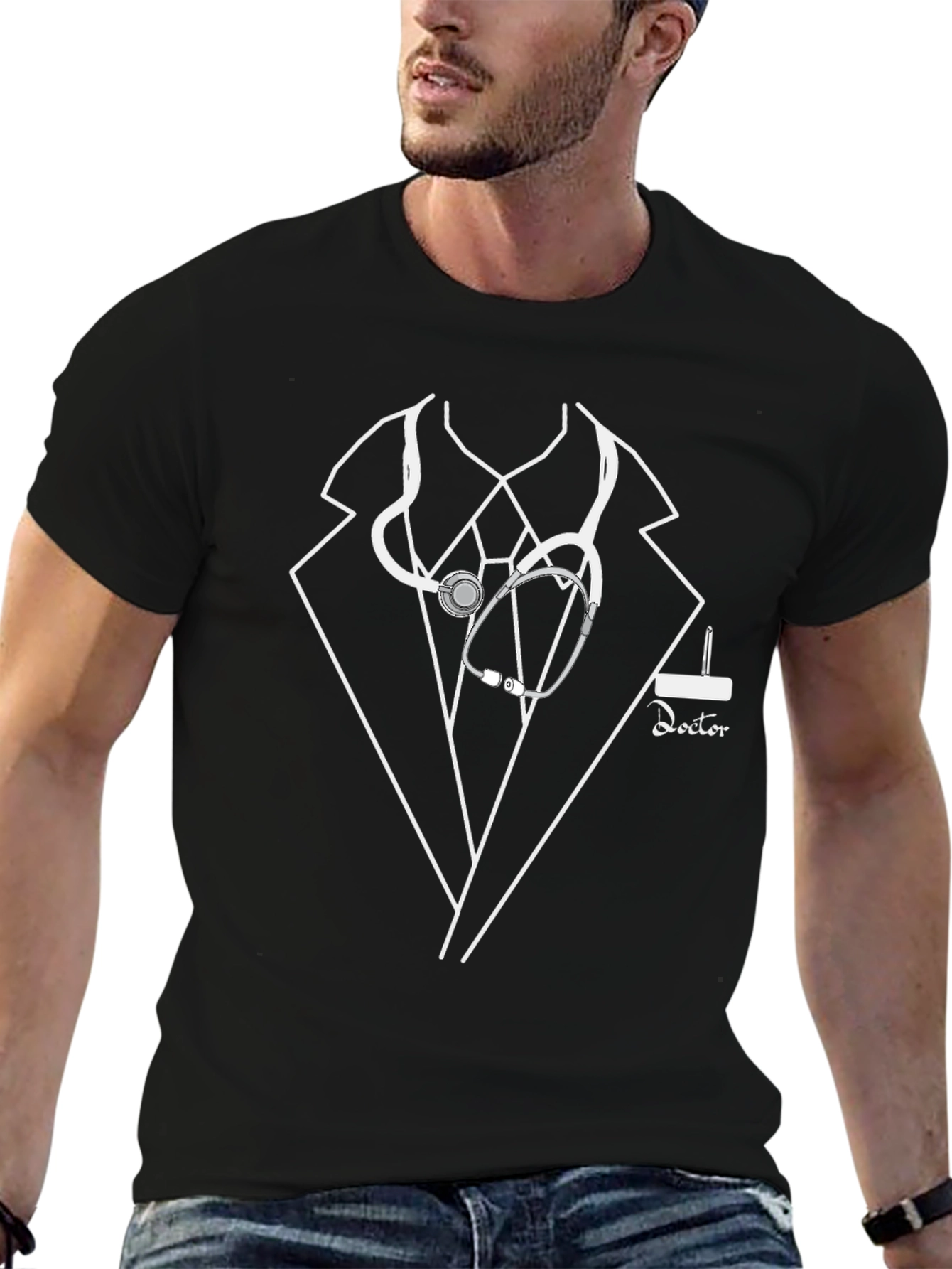 Doctor Outfit T-Shirt - Novelty Stethoscope Tee