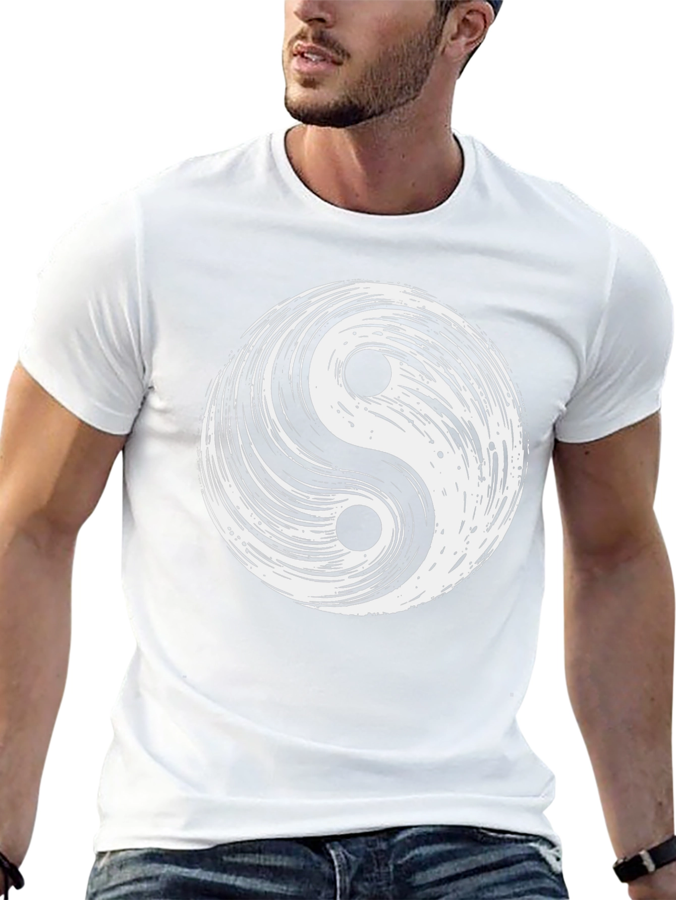 Yin Yang Symbol Graphic Tee - Classic Black Cotton