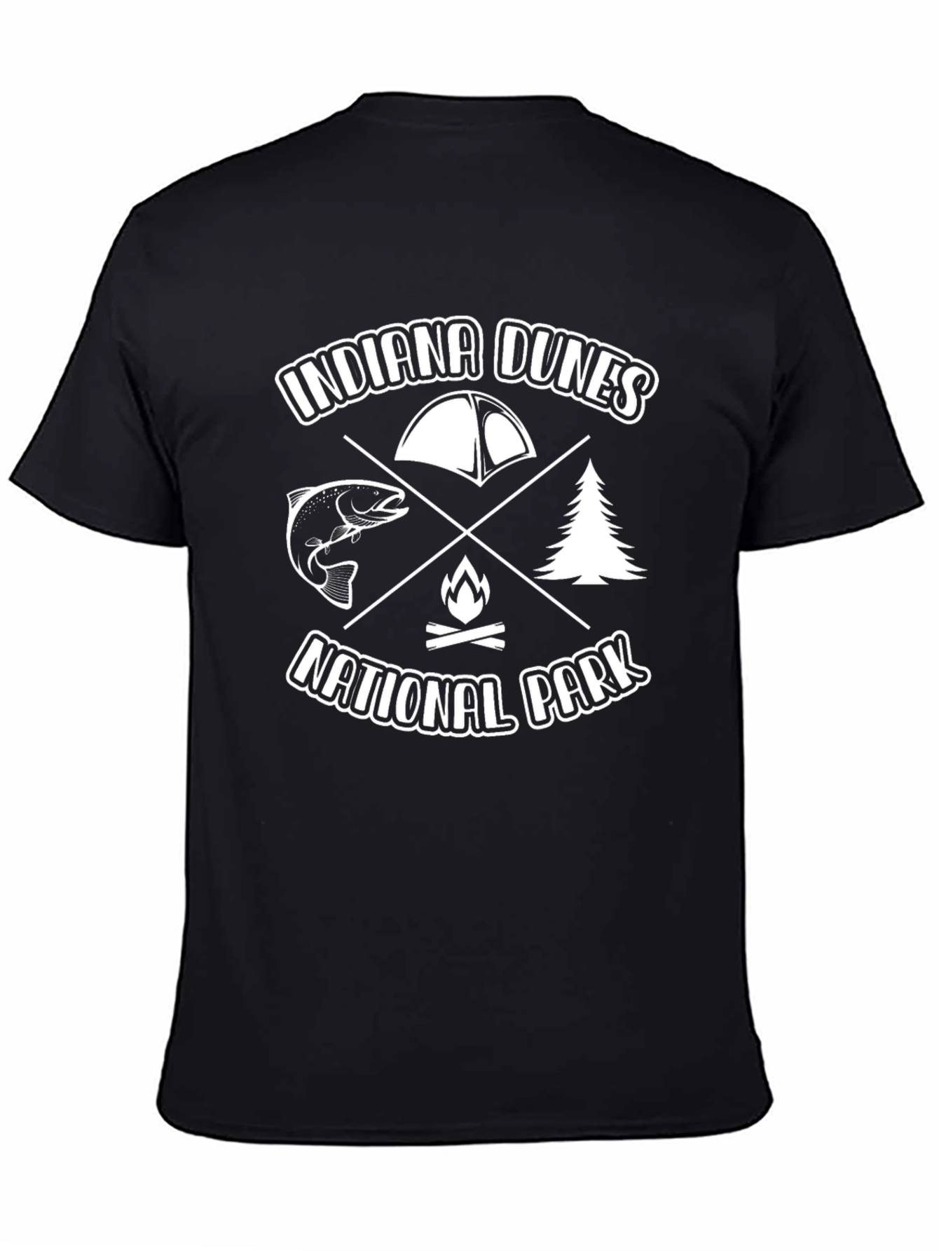 Indiana Dunes National Park Black Graphic T-Shirt