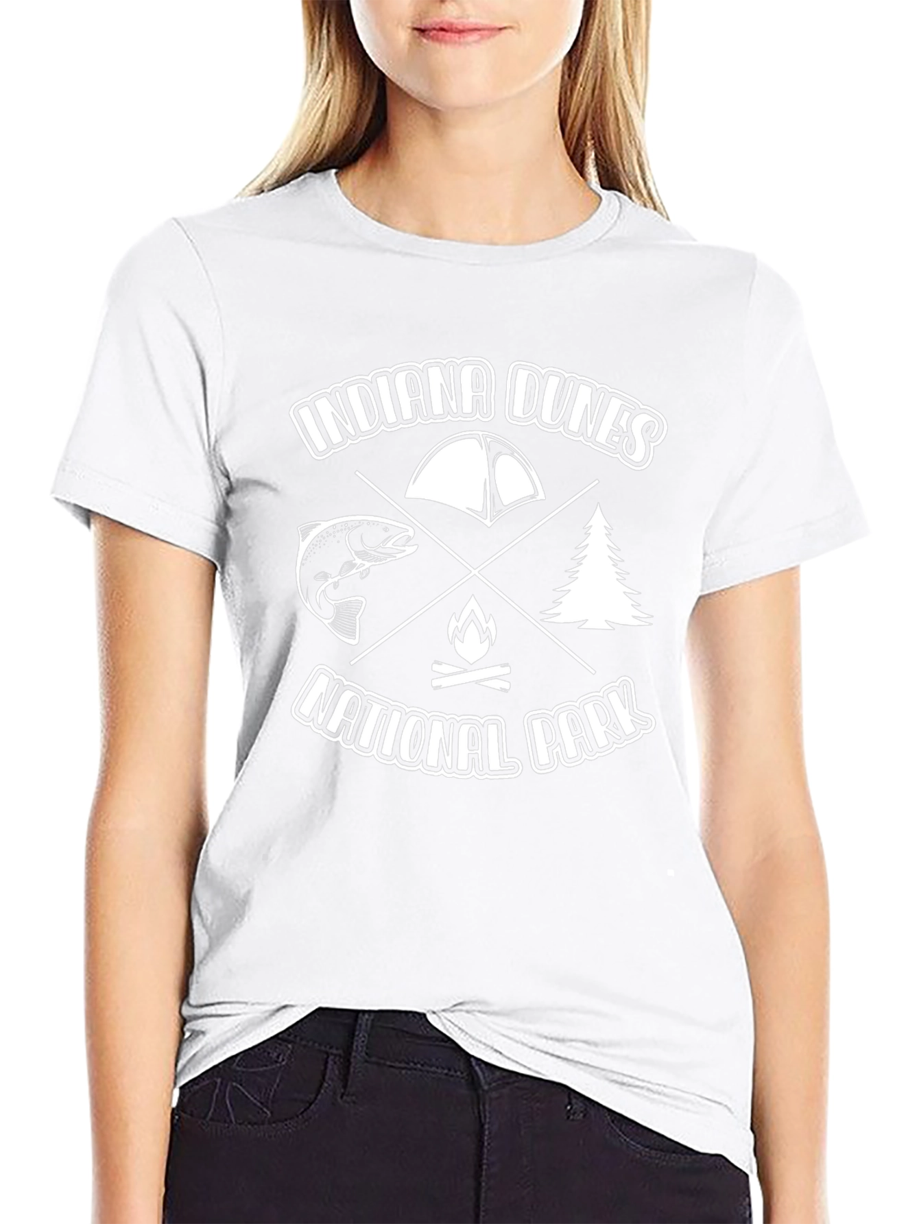 Indiana Dunes National Park Black Graphic T-Shirt