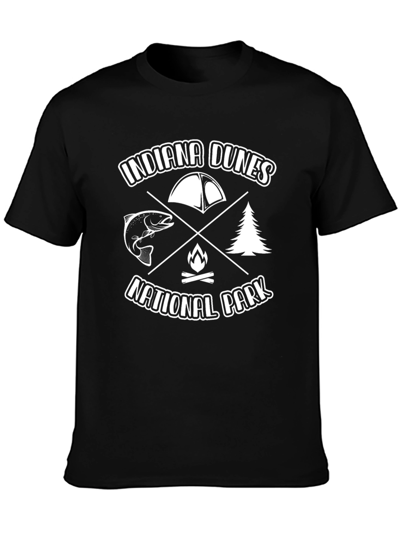 Indiana Dunes National Park Black Graphic T-Shirt