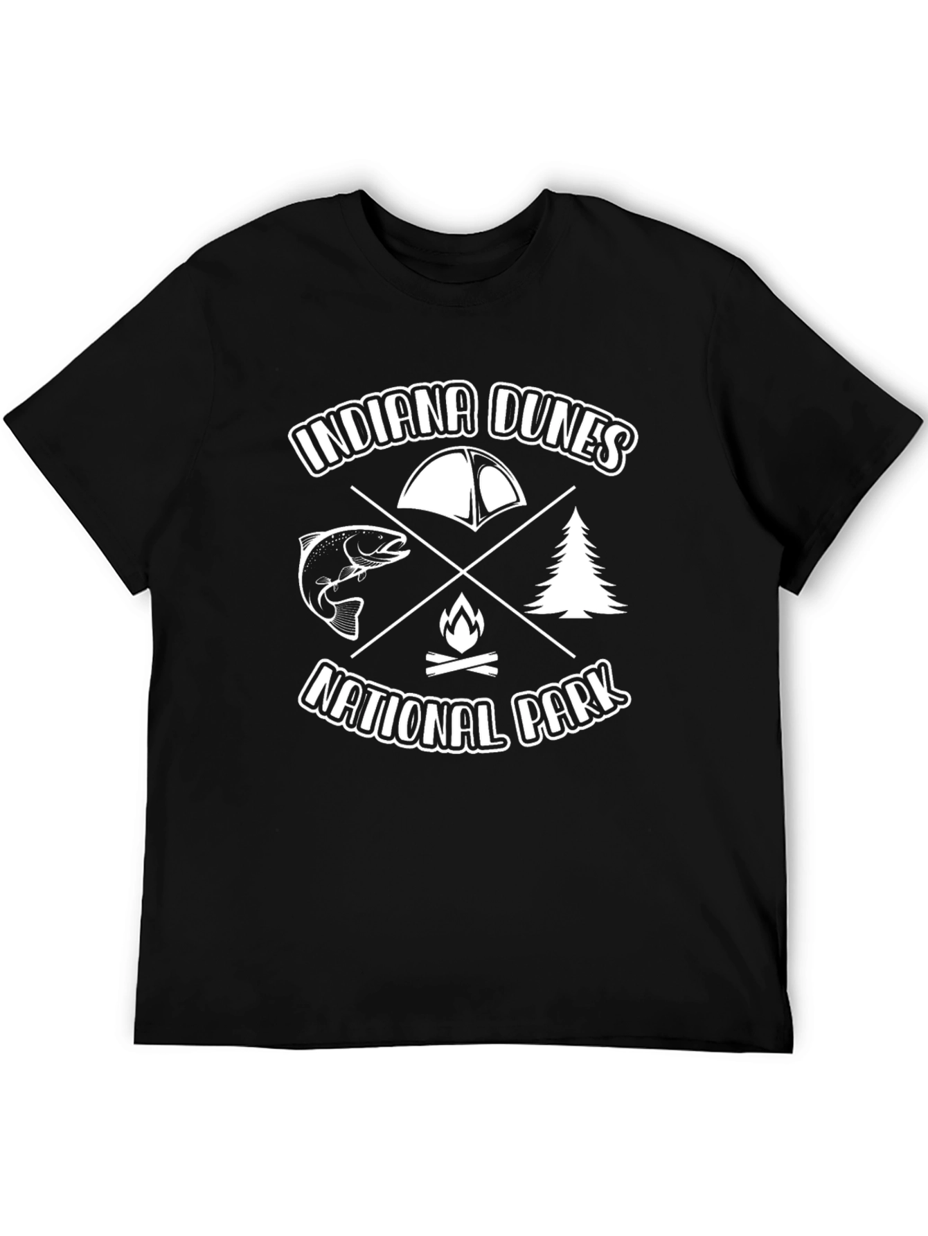 Indiana Dunes National Park Black Graphic T-Shirt