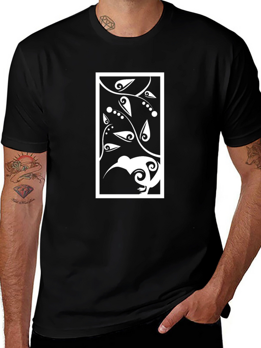 Black Tee with Kiwi Bird Graphic