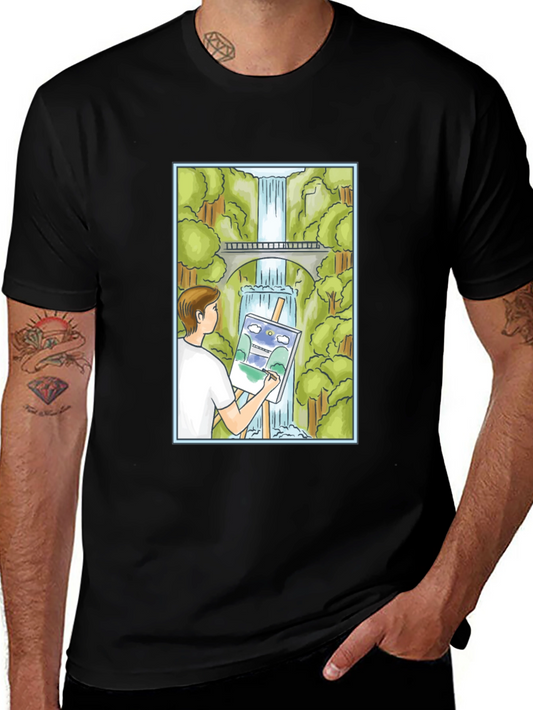 Painter Waterfall Graphic T-Shirt