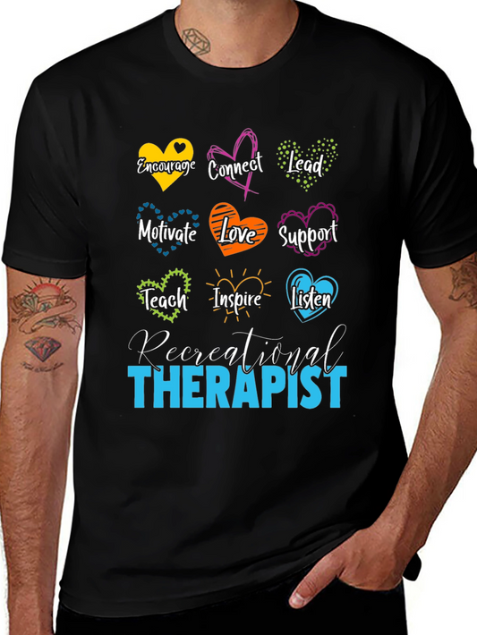 Recreational Therapist Heart Graphic T-Shirt