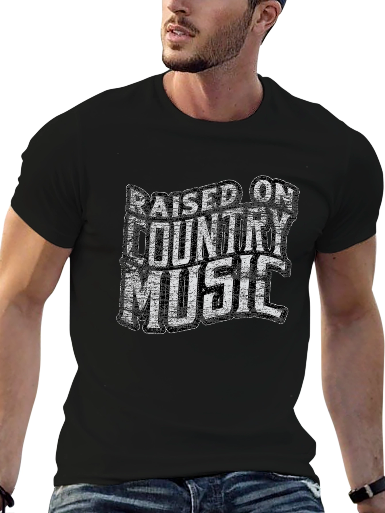 Raised on Country Music Graphic T-Shirt