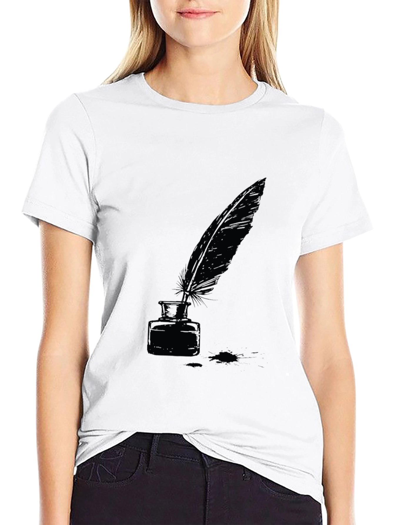Quill & Ink T-Shirt - Classic Writer Style