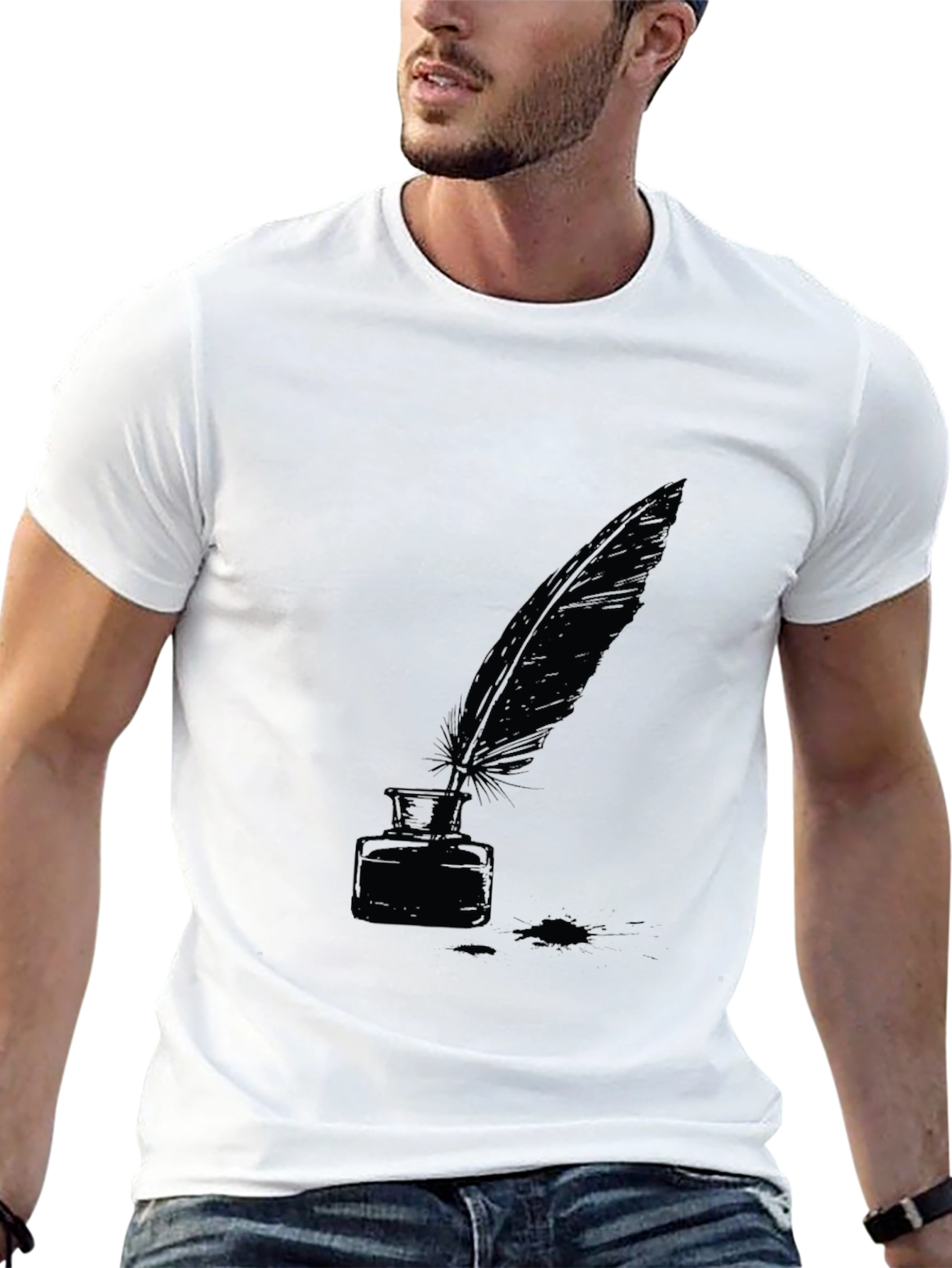 Quill & Ink T-Shirt - Classic Writer Style