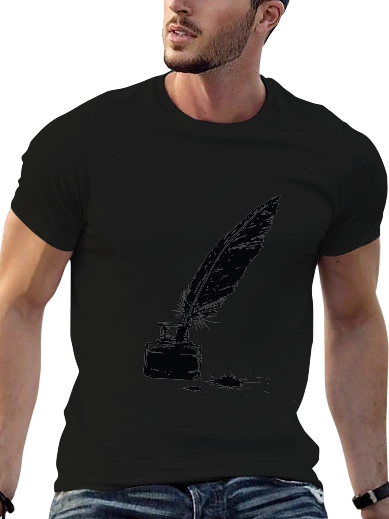 Quill & Ink T-Shirt - Classic Writer Style