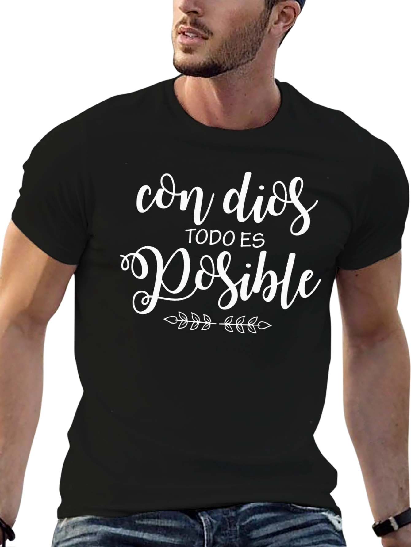 Con Dios Todo Es Posible Black T-Shirt