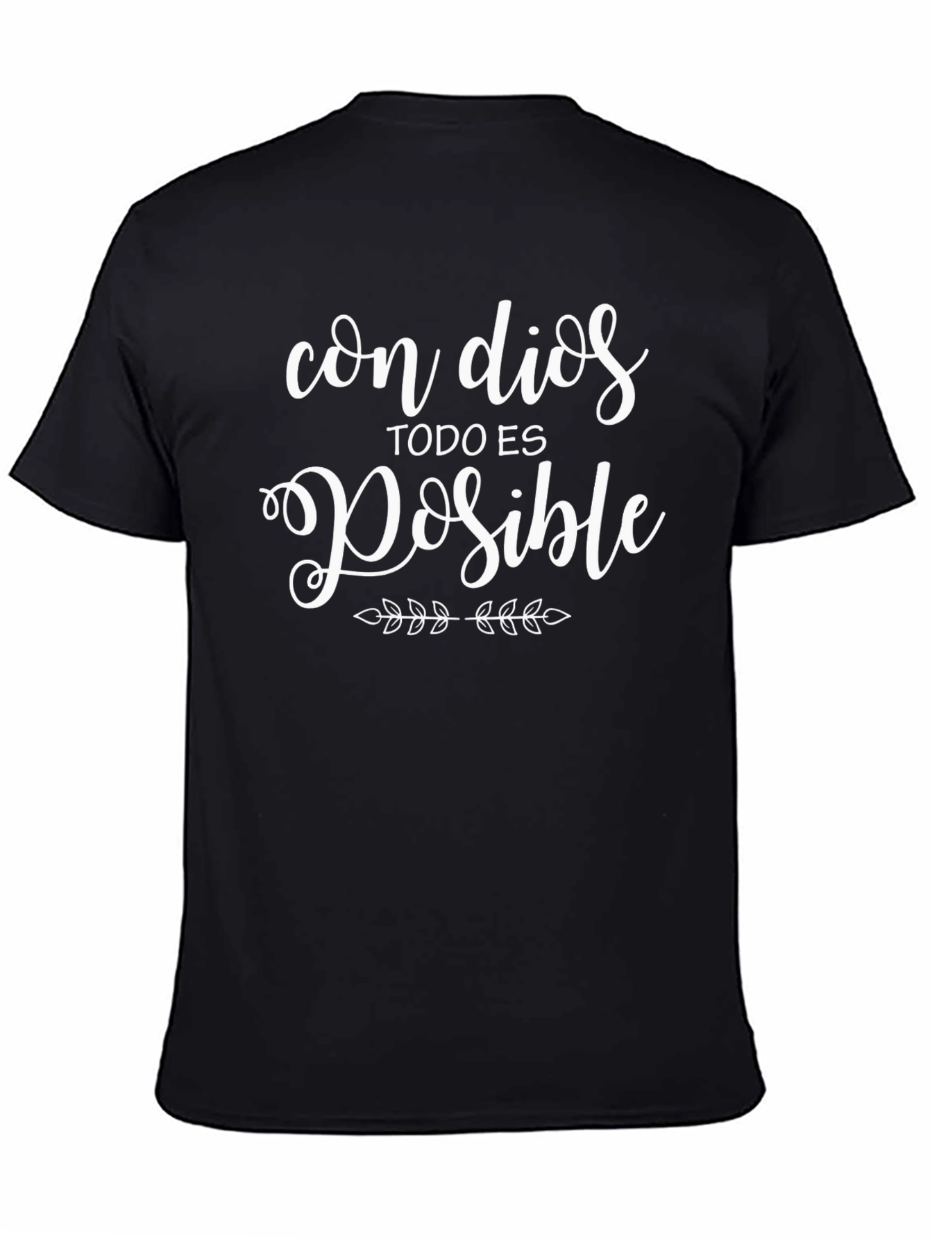 Con Dios Todo Es Posible Black T-Shirt