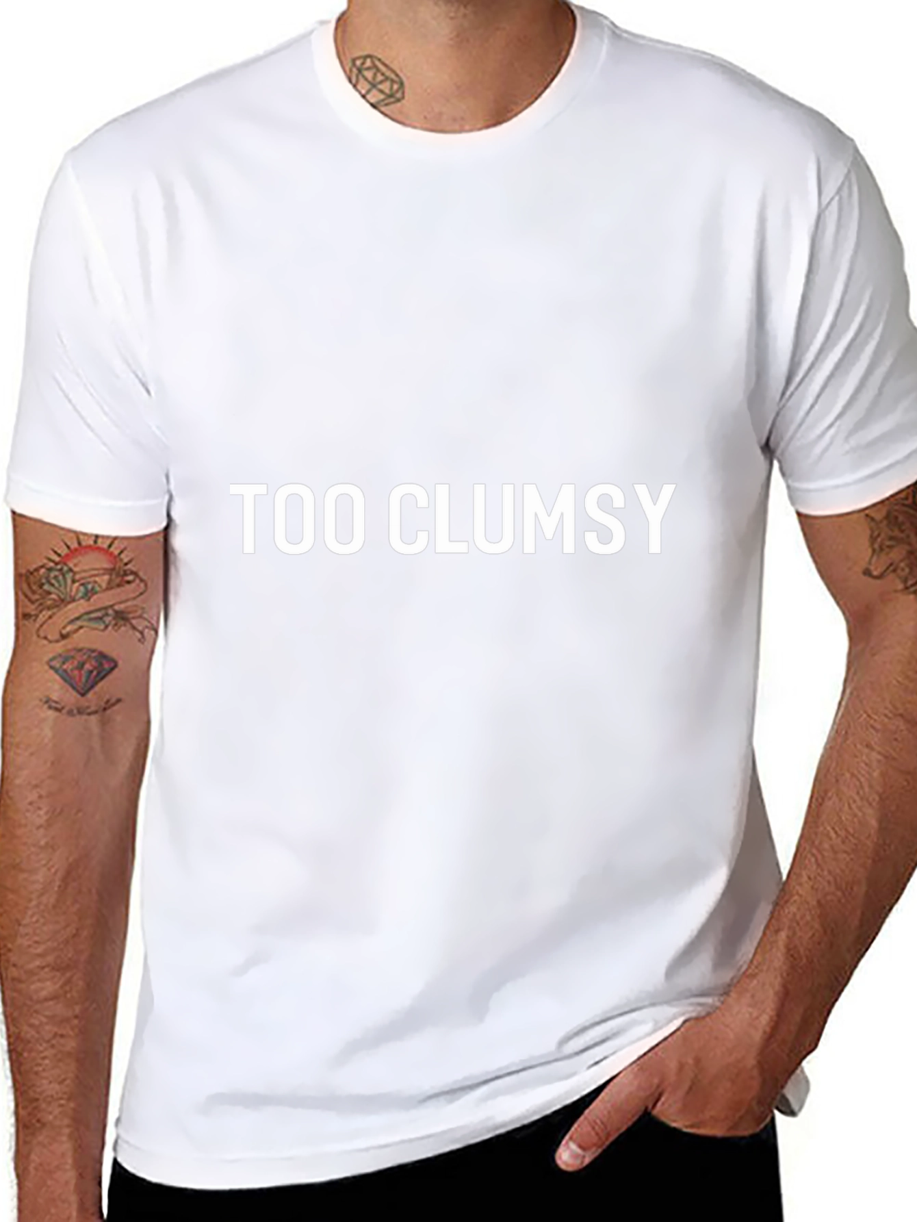 Too Clumsy T-Shirt - Black Cotton Tee