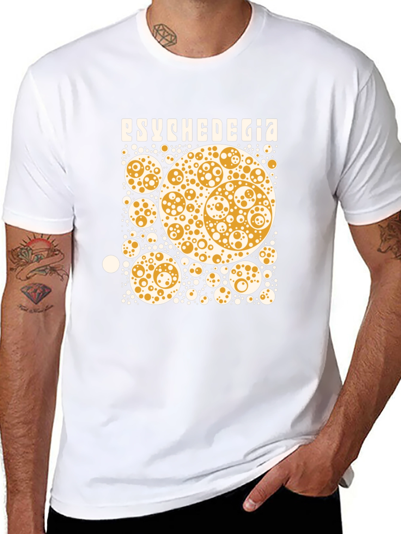 Psychedegia Graphic Tee - Black Cotton Blend T-Shirt