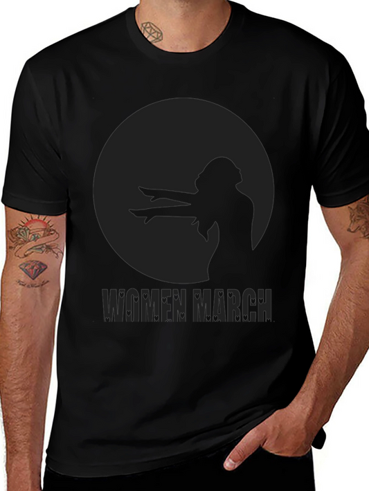 Women March Graphic Tee - Black