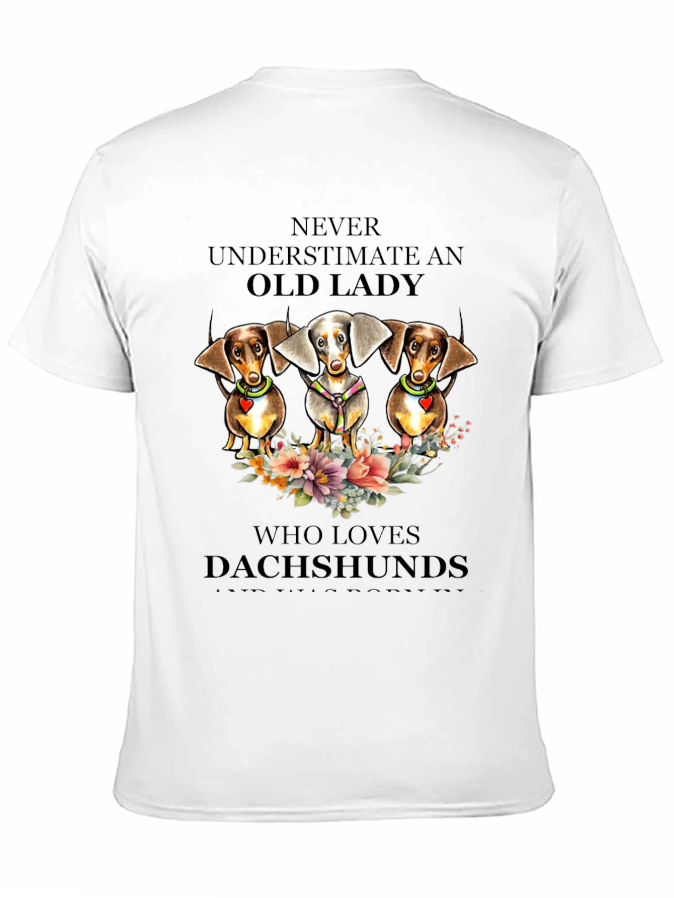 Dachshund Lover T-Shirt - Never Underestimate an Old Lady