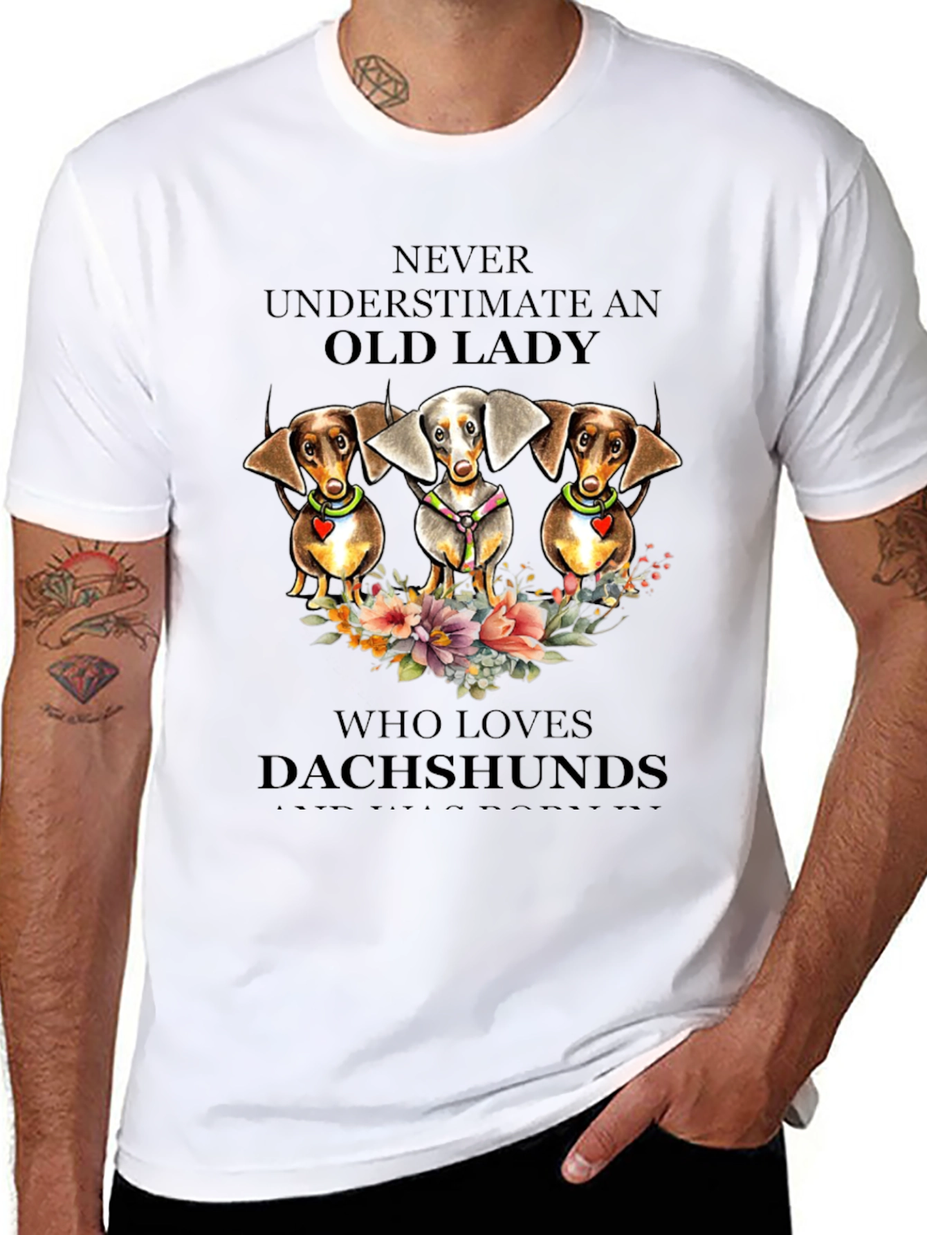 Dachshund Lover T-Shirt - Never Underestimate an Old Lady