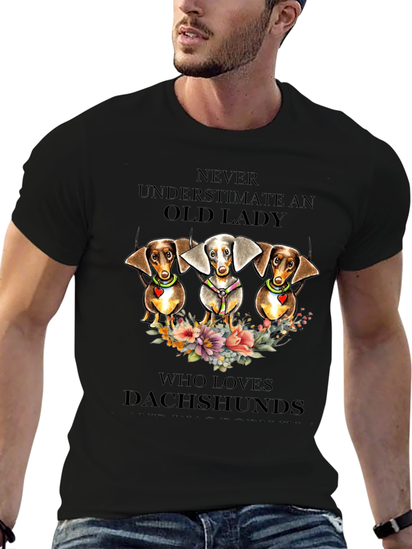 Dachshund Lover T-Shirt - Never Underestimate an Old Lady
