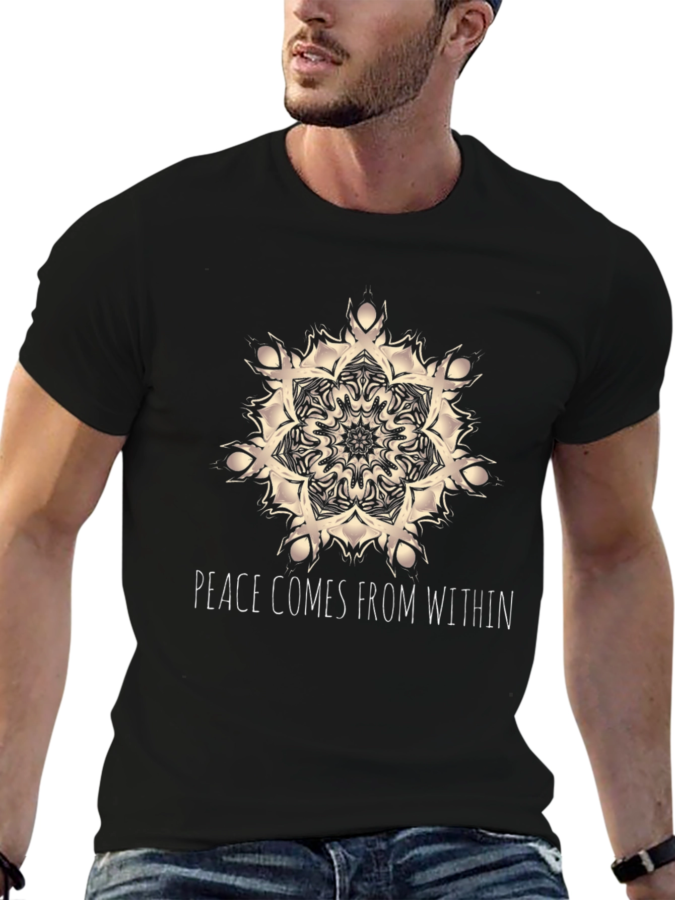 Peace Within Black Graphic Tee